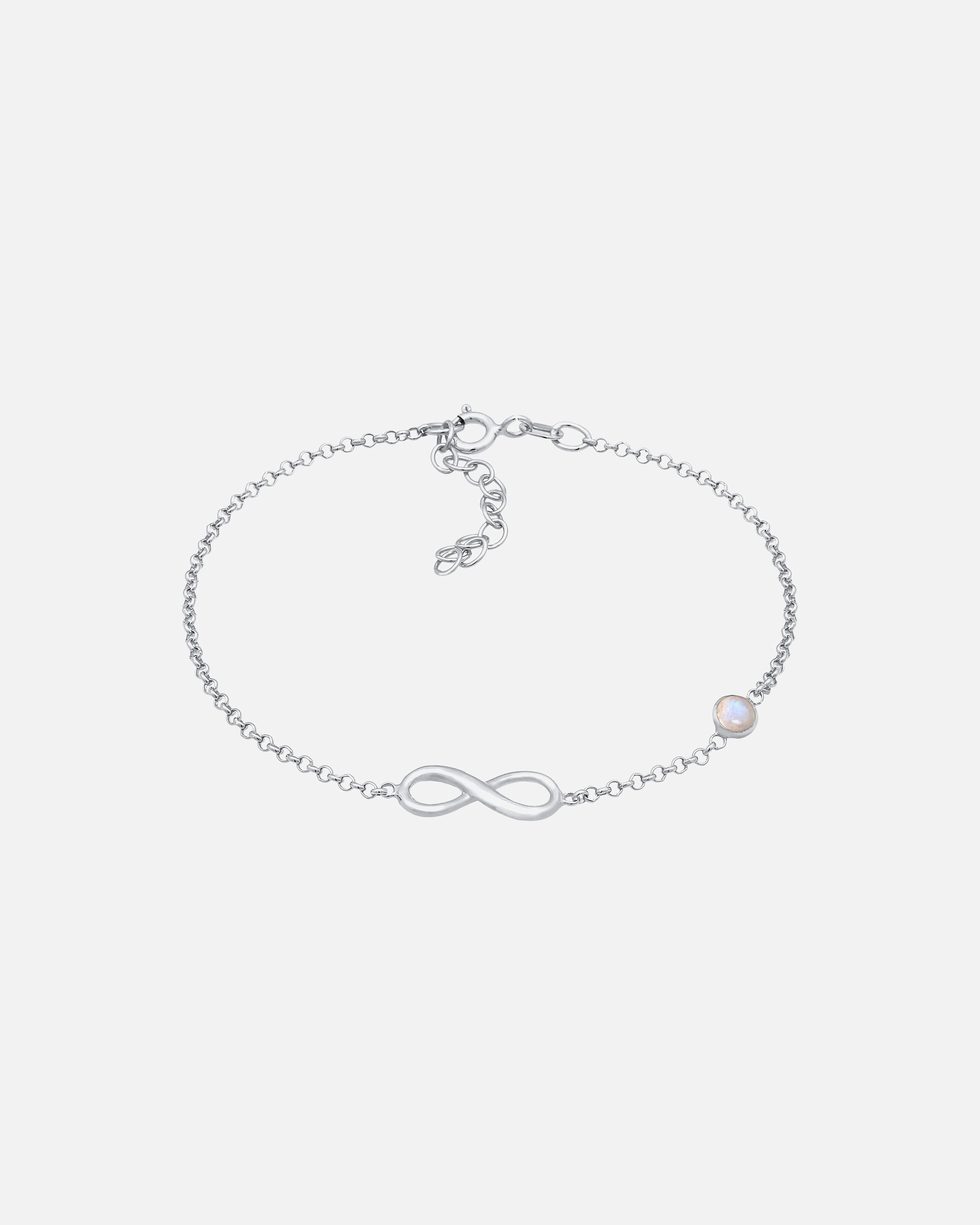 Braccialetto di Femmina Elli Simbolo solitario infinito con pietra di luna in Argento Sterling 925 silberfarben