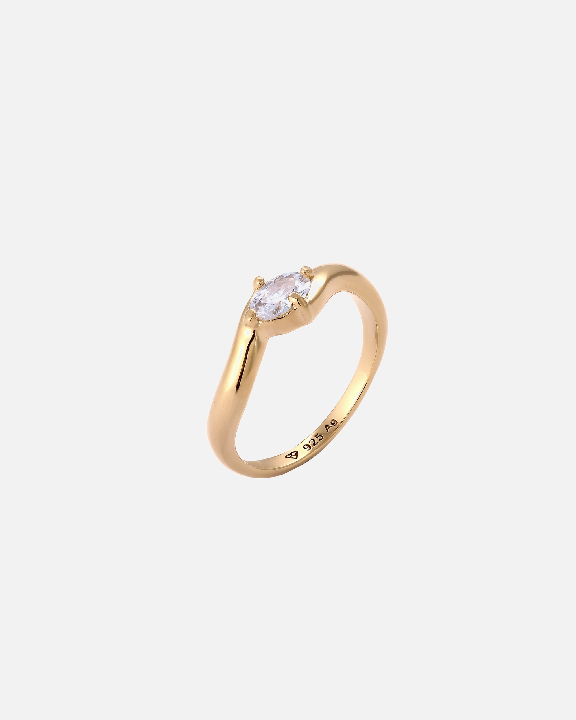 Anello di Femmina Elli Anello ovale Zirconia Bianco 925 Sterling Silver 56