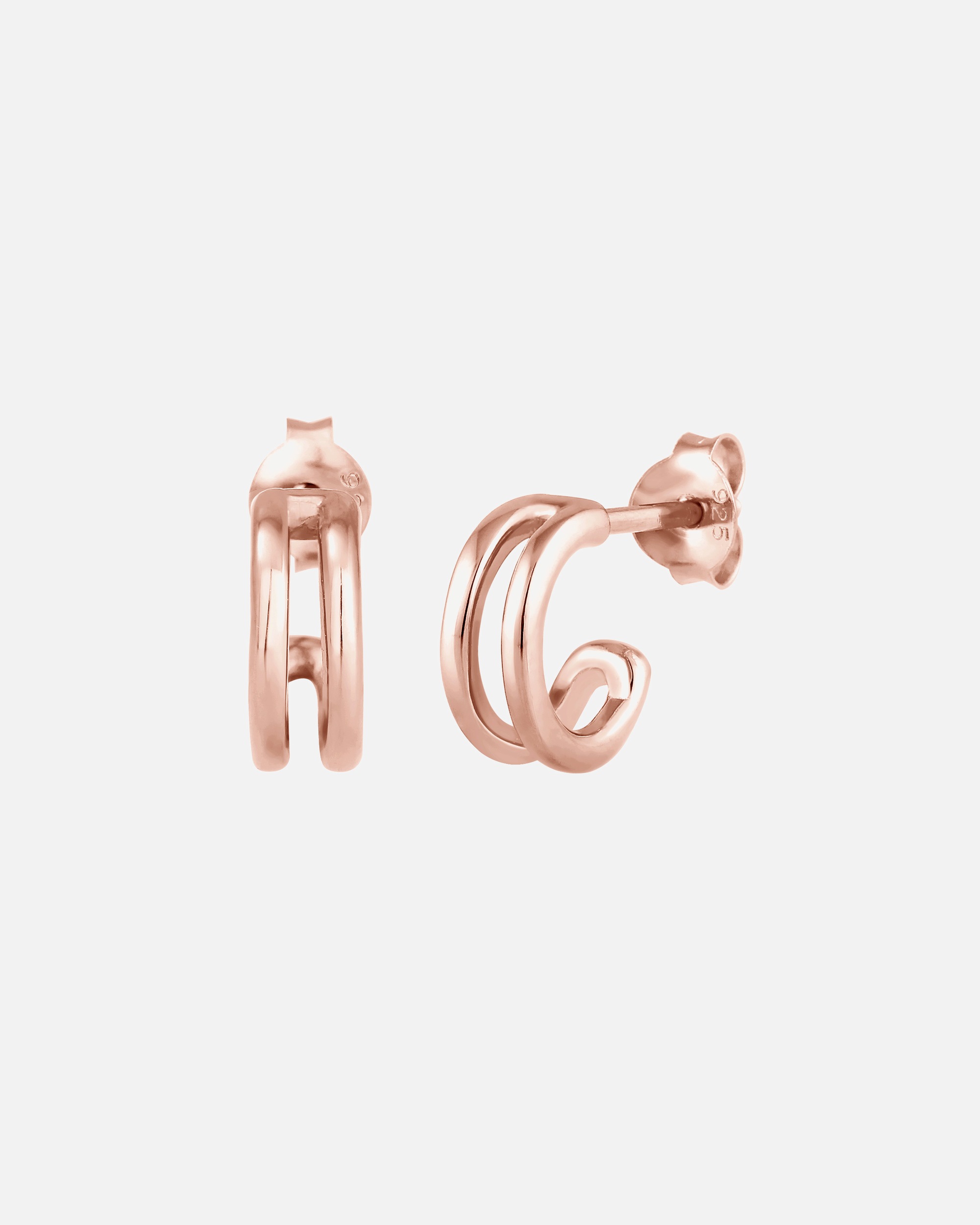 Orecchini di Femmina Elli Creoli Minimal Tendenza in argento sterling 925 rosefarben