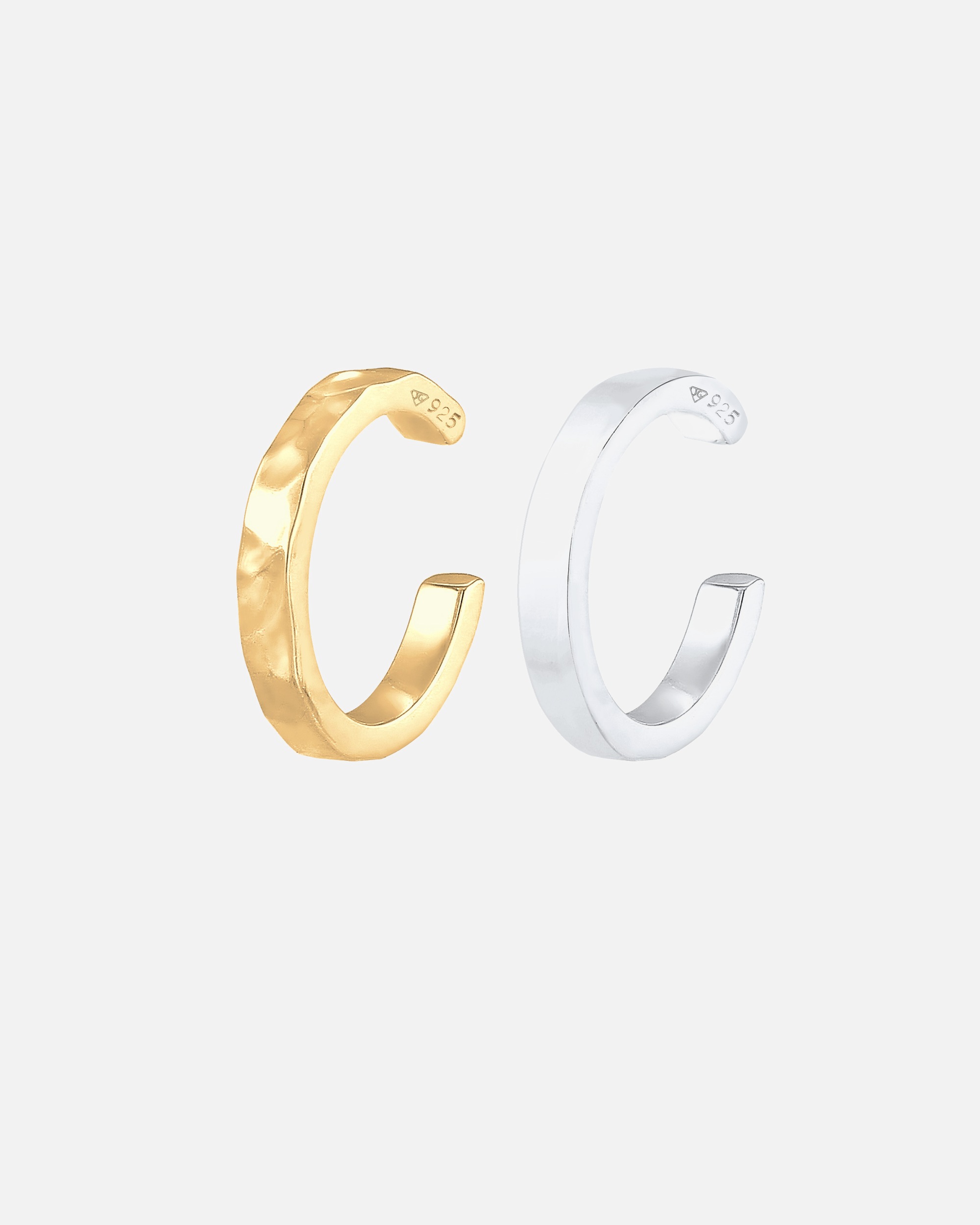 Ear Cuff di Femmina Elli Clip per Orecchio Set di 2 Aspetto Organico Minimale di Base Regolabile in argento sterling 925 Colorato