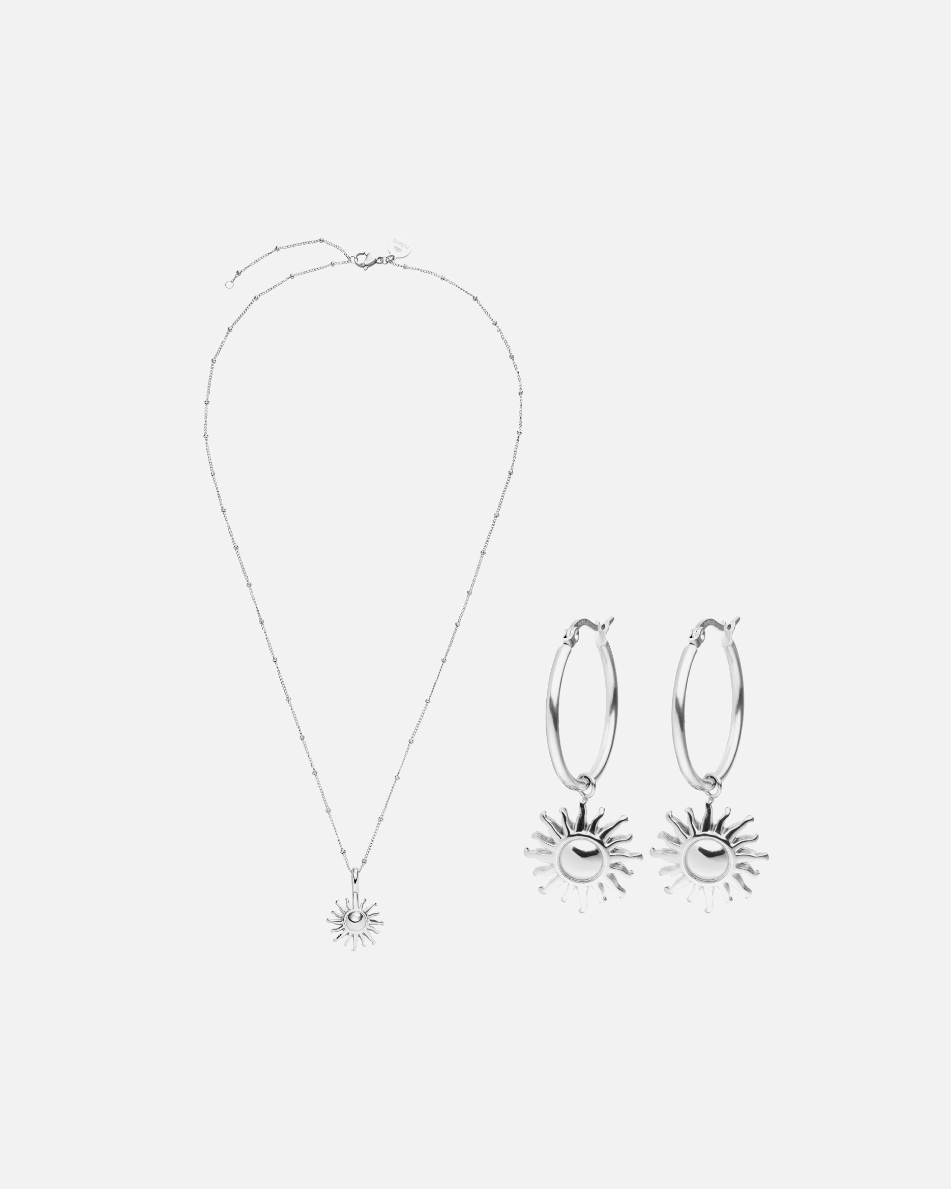 Set Gioielli di Unisex Purelei Inner Sun Collanas 100% acciaio inossidabile Argento