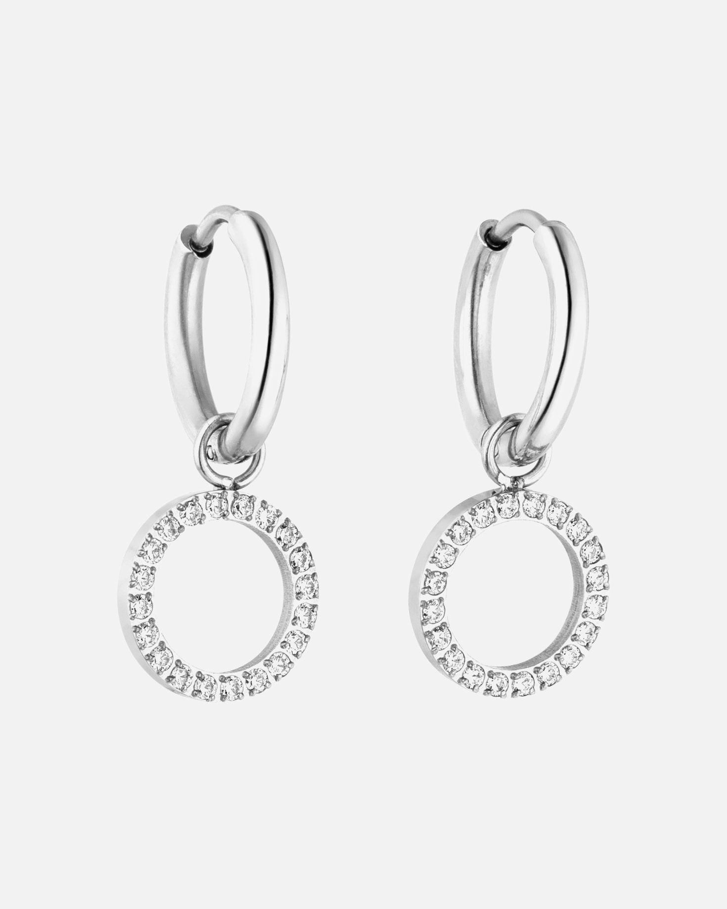 Orecchini di Femmina Purelei Closed Glow Orecchini a cerchio 100% acciaio inossidabile Argento