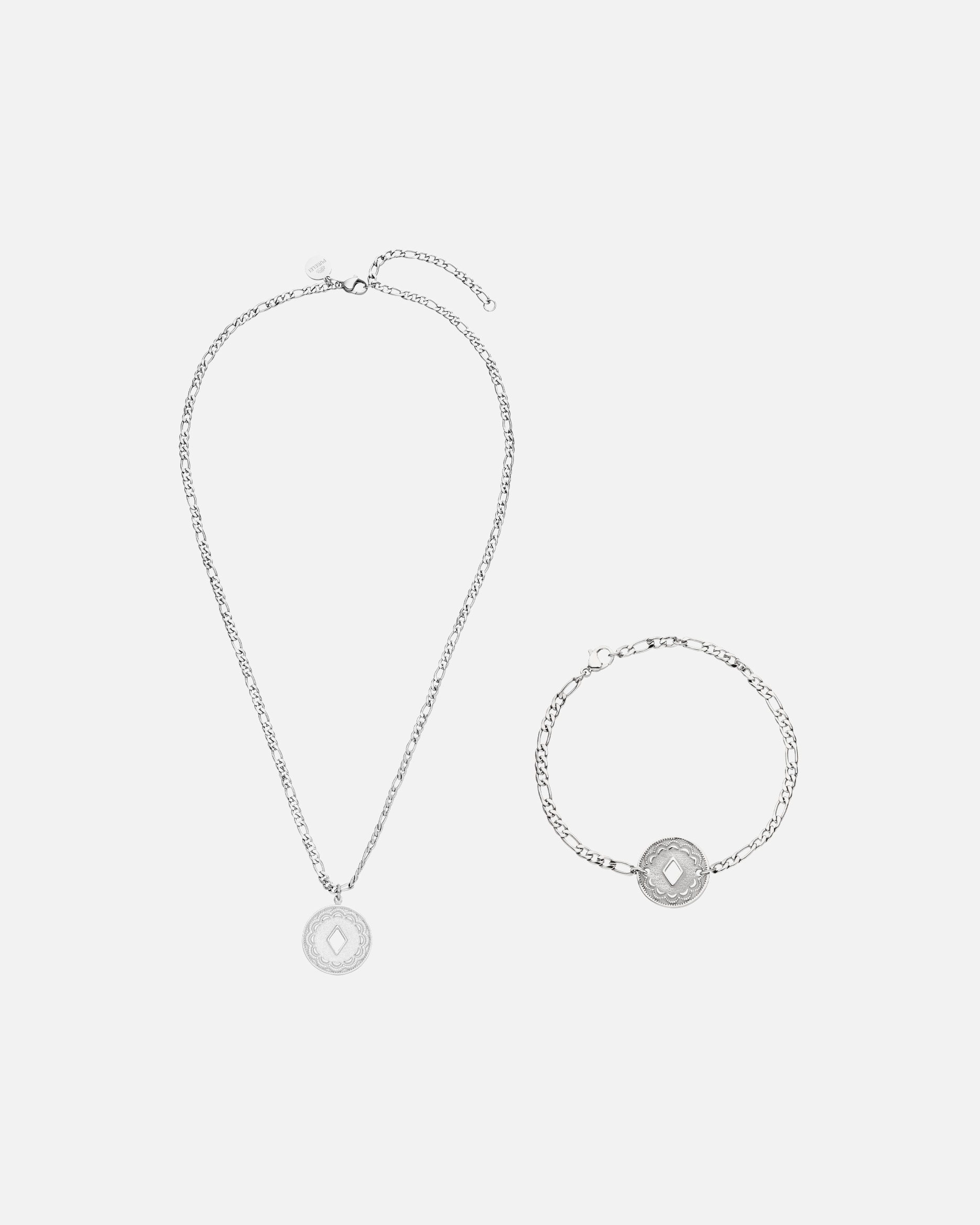 Set Gioielli di Unisex Purelei Lolani Collana e orecchini 100% acciaio inossidabile Argento