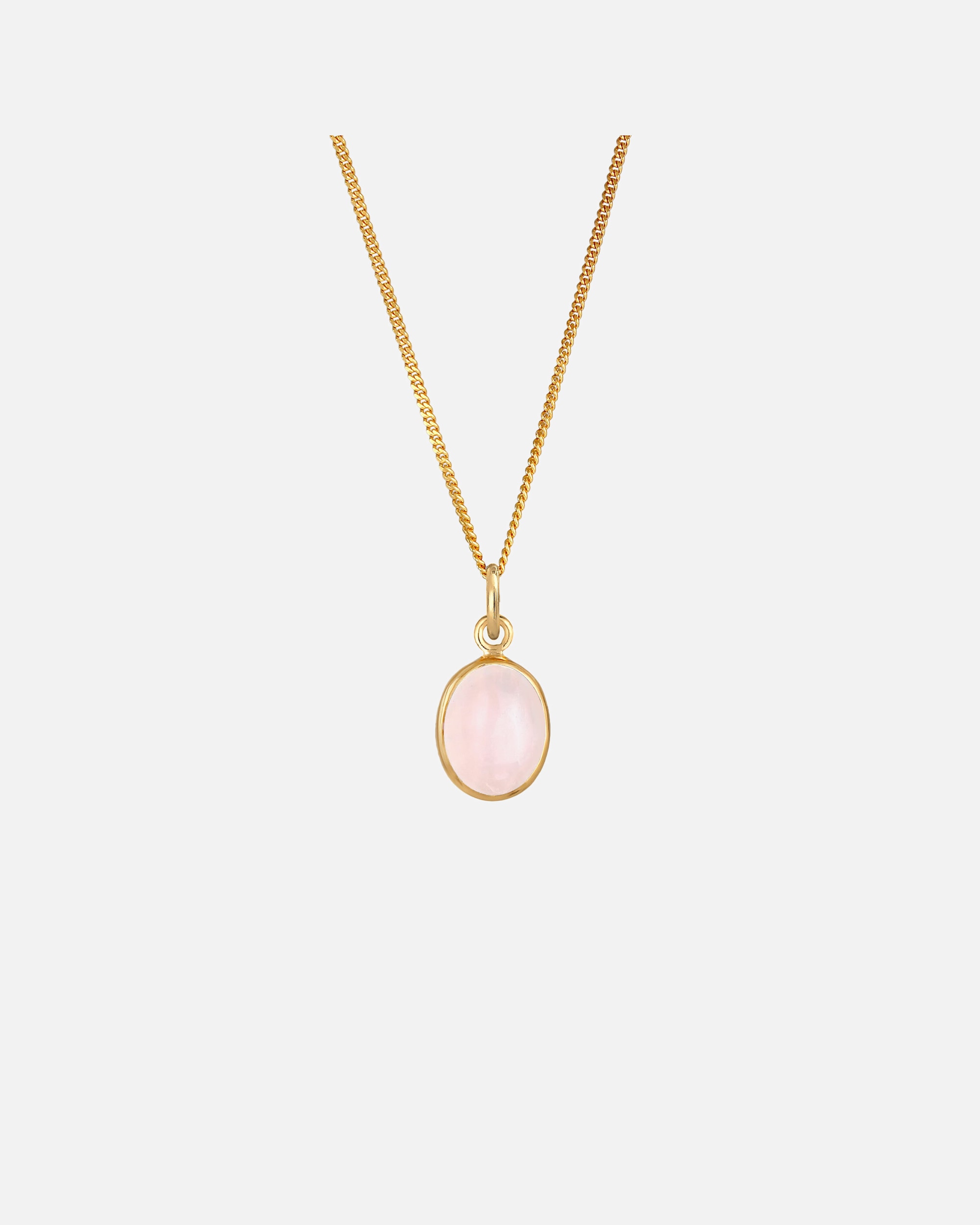 Collana di Femmina Elli Ciondolo ovale Minimal Trend Basic con quarzo rosa in argento 925 goldfarben