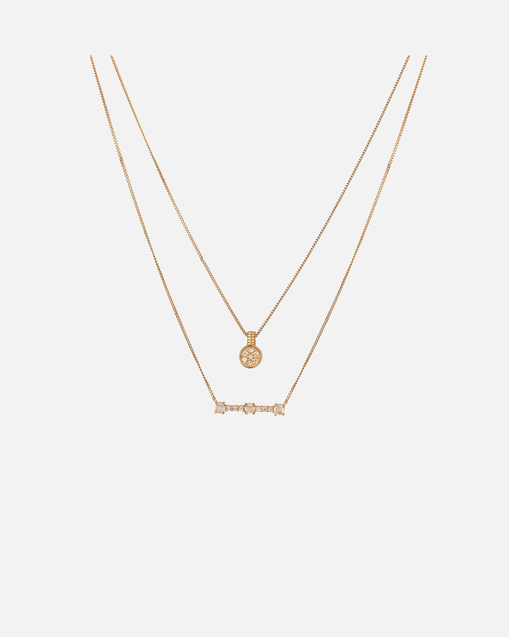 Collana di Femmina Elli PREMIUM Collana Layer Moonstone Rainbow 925 Sterling Silver goldfarben