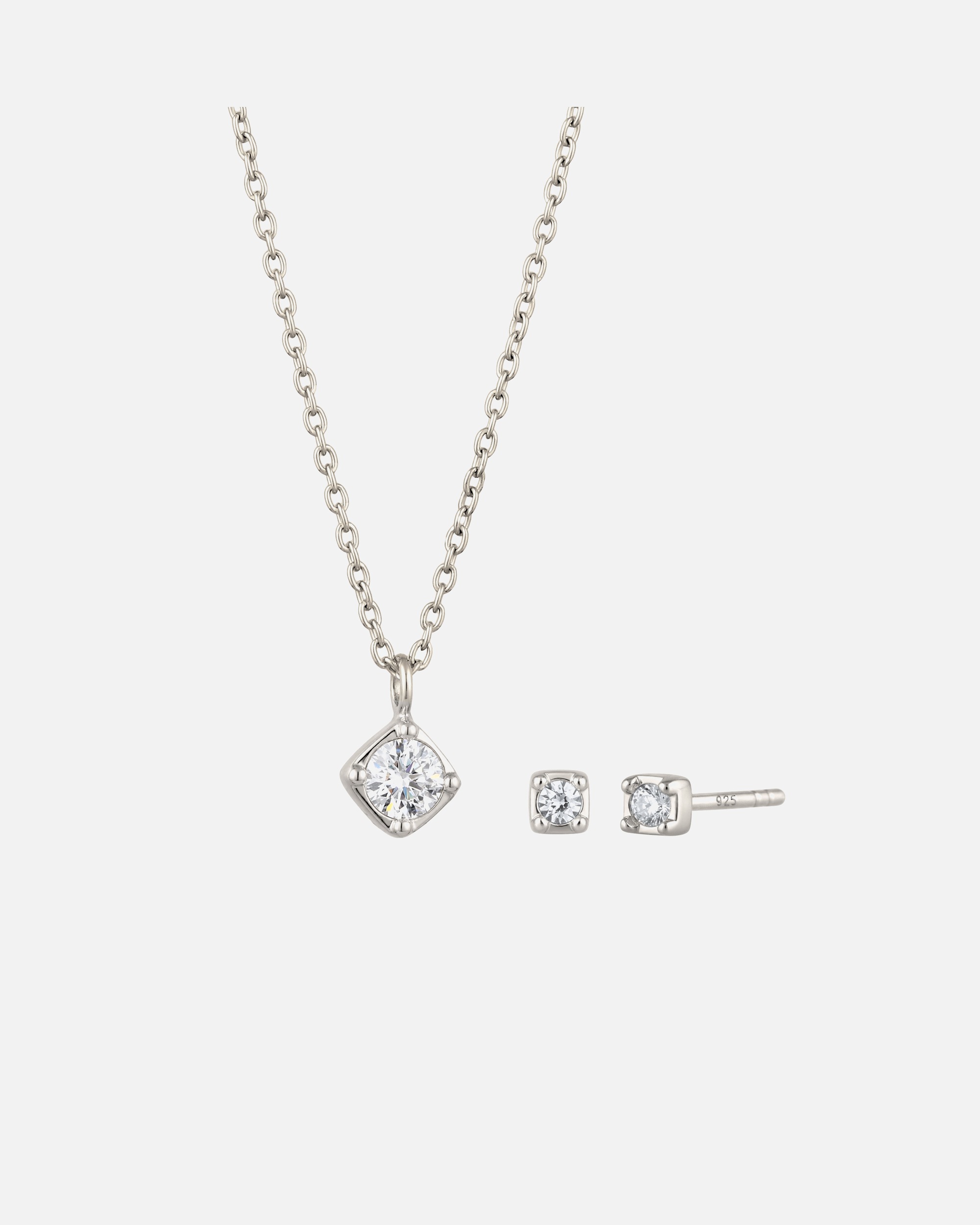 Set Gioielli di Femmina Elli Set con pietre Swarovski Crystals Bianco 925 Sterling Silver silberfarben