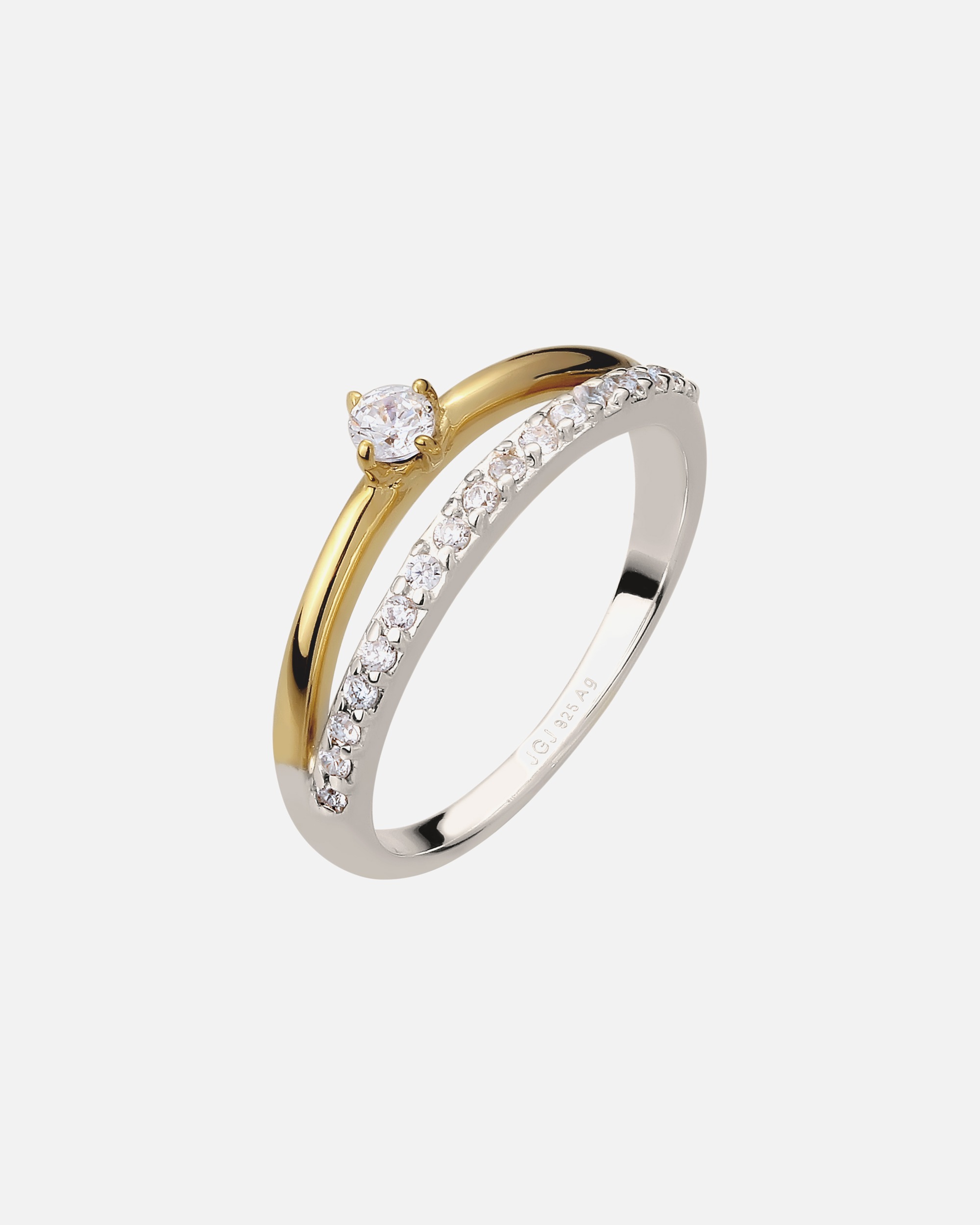 Anello di Femmina Elli Anello di fidanzamento Solitario Scintillante con cristalli di zirconia in Argento Sterling 925 52