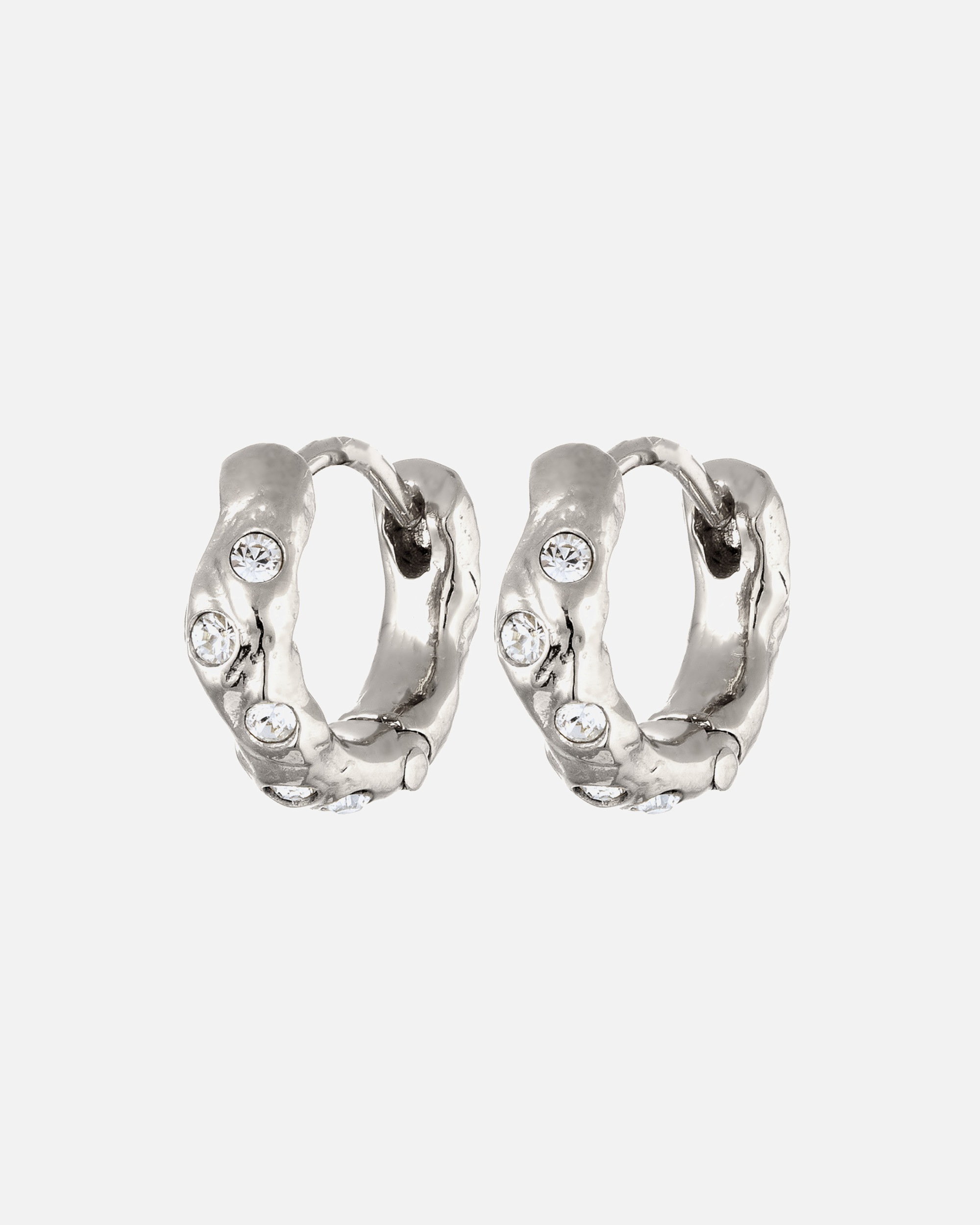 Orecchini di Femmina Elli Creole con pietra Cristalli di vetro Bianco 925 Sterling Silver silberfarben