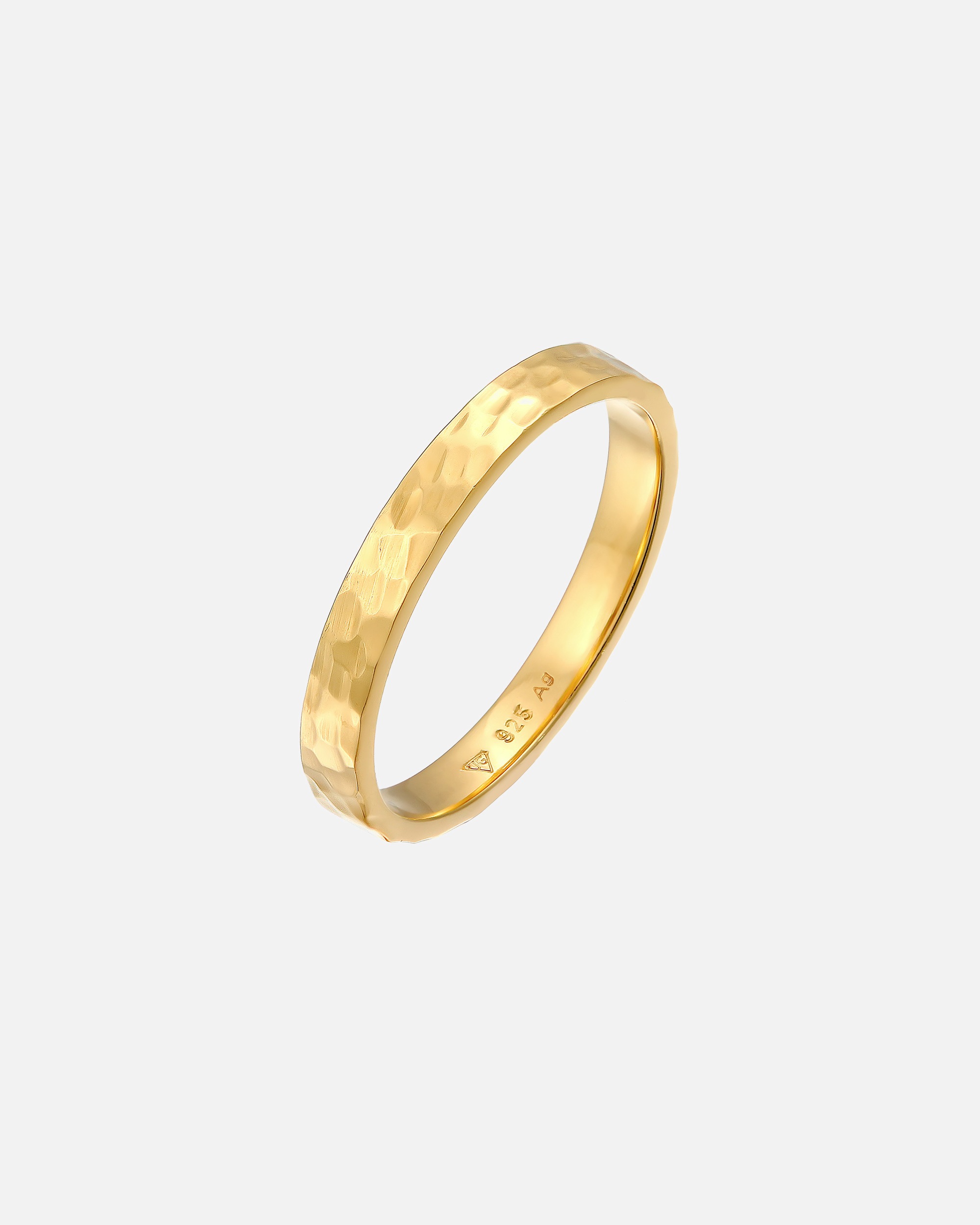 Anello di Femmina Elli Promessa di base del mignolo martellato in argento sterling 925 48