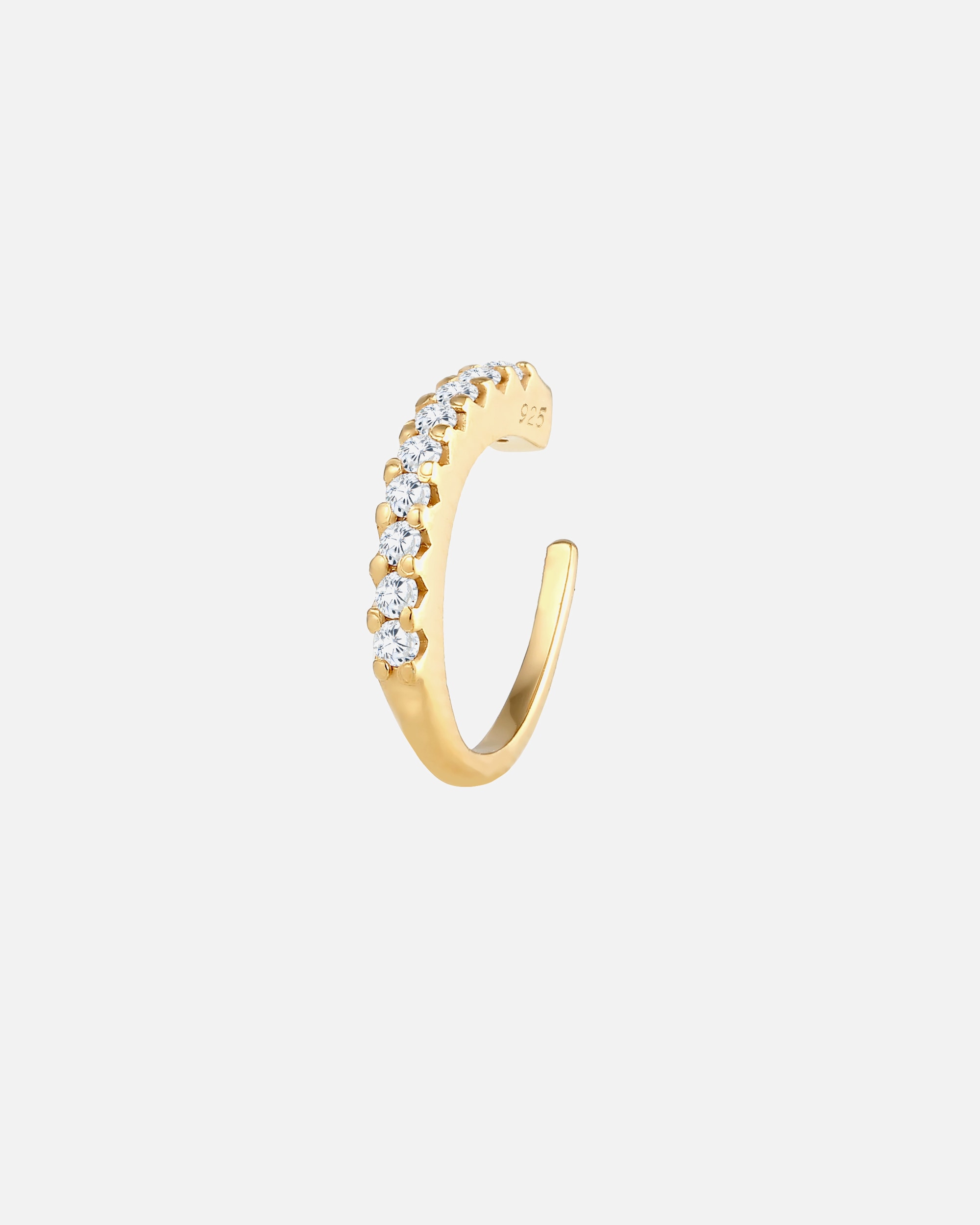 Orecchini di Femmina Elli Singolo Clip per Orecchio con Cristalli di Zirconia in Argento Sterling 925 goldfarben