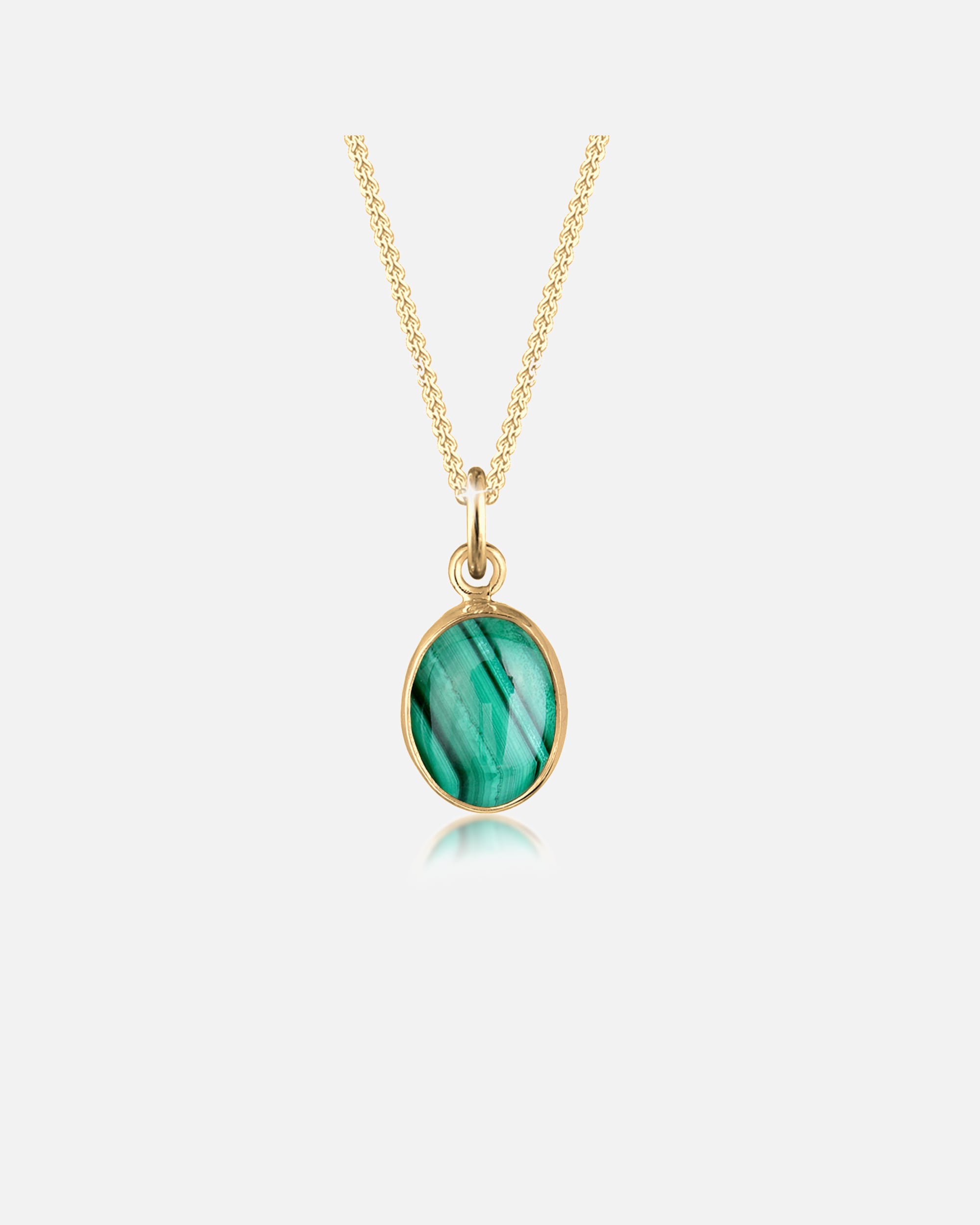 Collana di Femmina Elli Ciondolo Malachite Verde Elegante Minimal in Argento Sterling 925 45