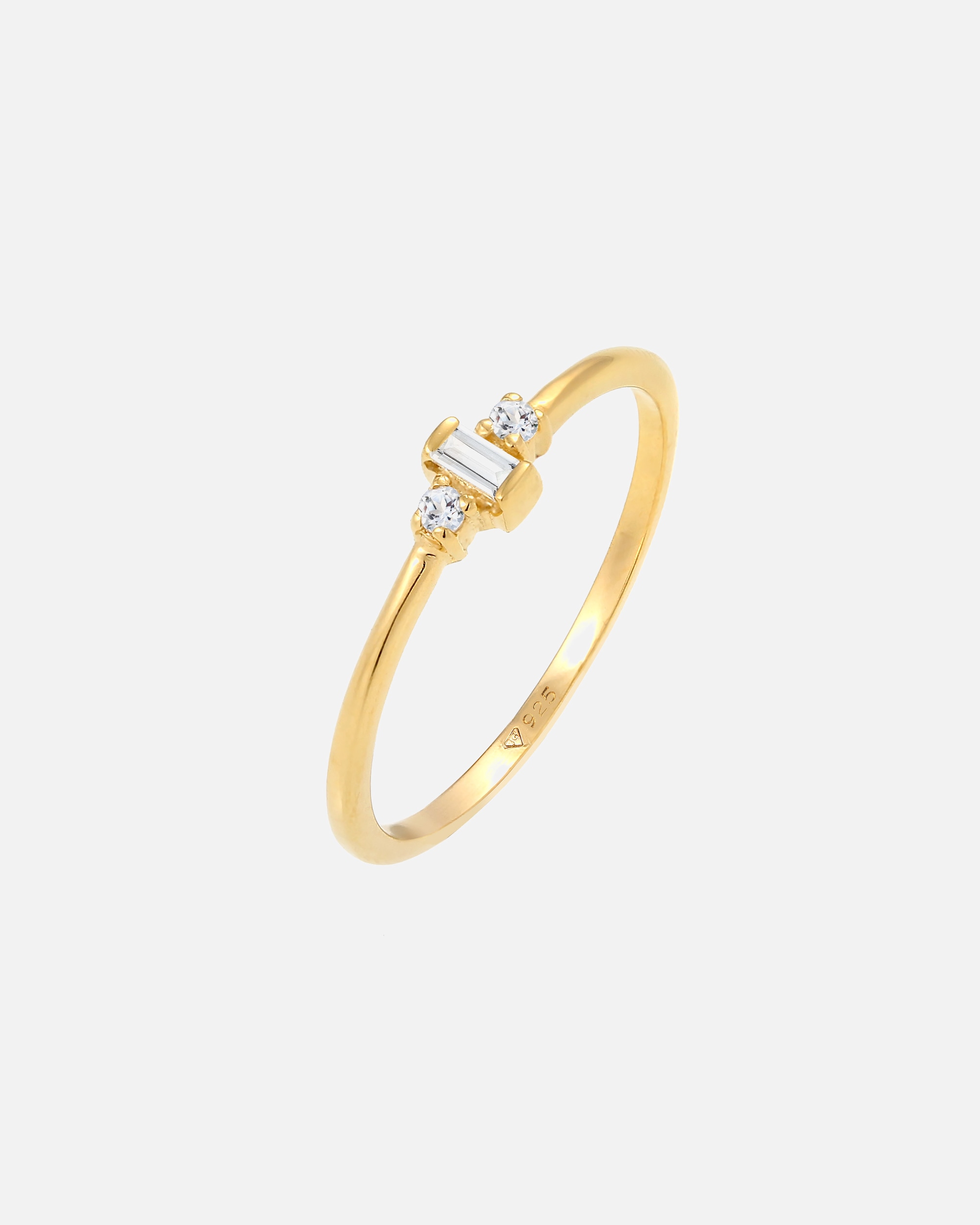 Anello di Femmina Elli PREMIUM solitario di fidanzamento in filigrana con topazio in Argento Sterling 925 placcato oro 58
