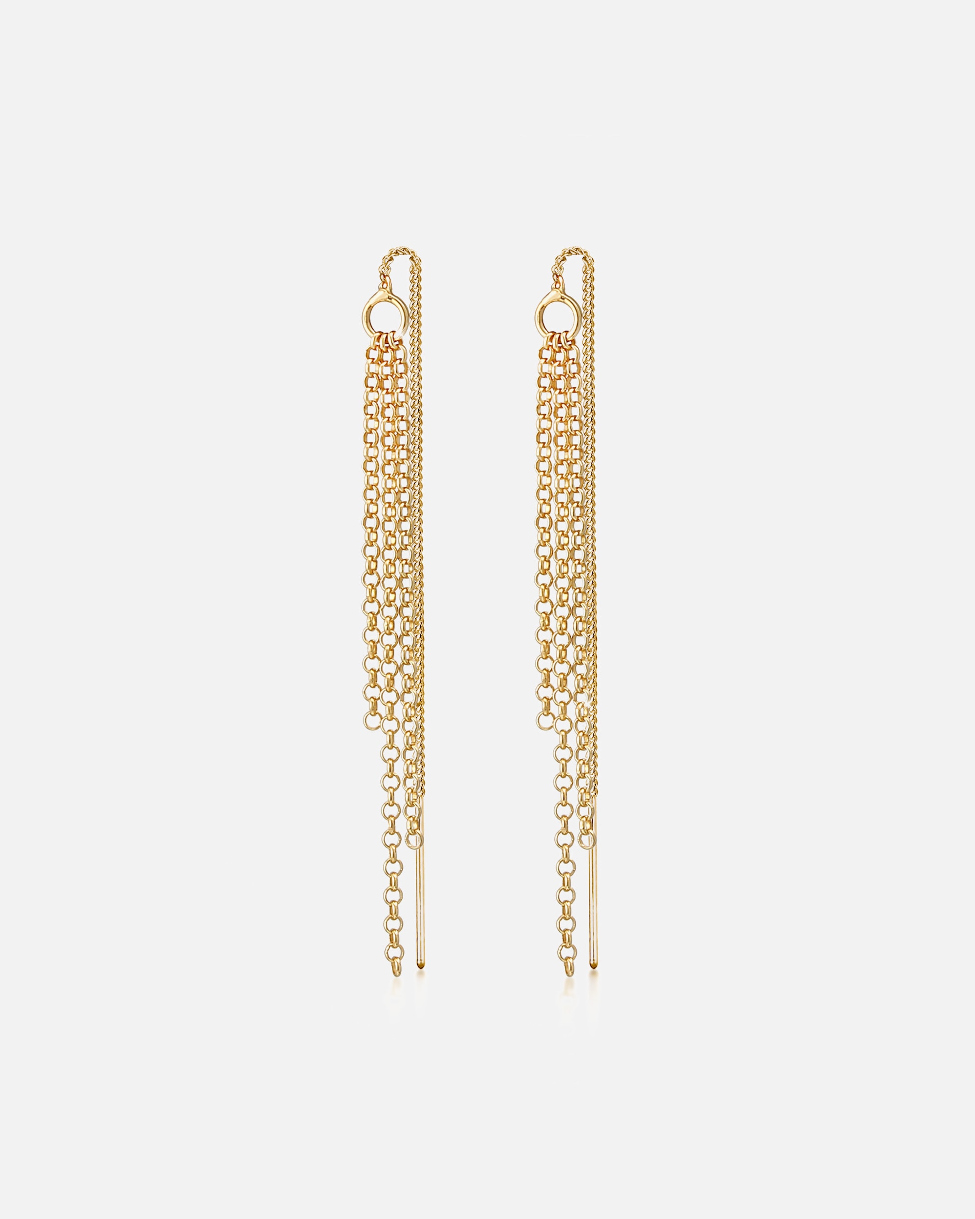 Orecchini di Femmina Elli Orecchini Pendenti Catene Pull Through in Argento Sterling 925 goldfarben