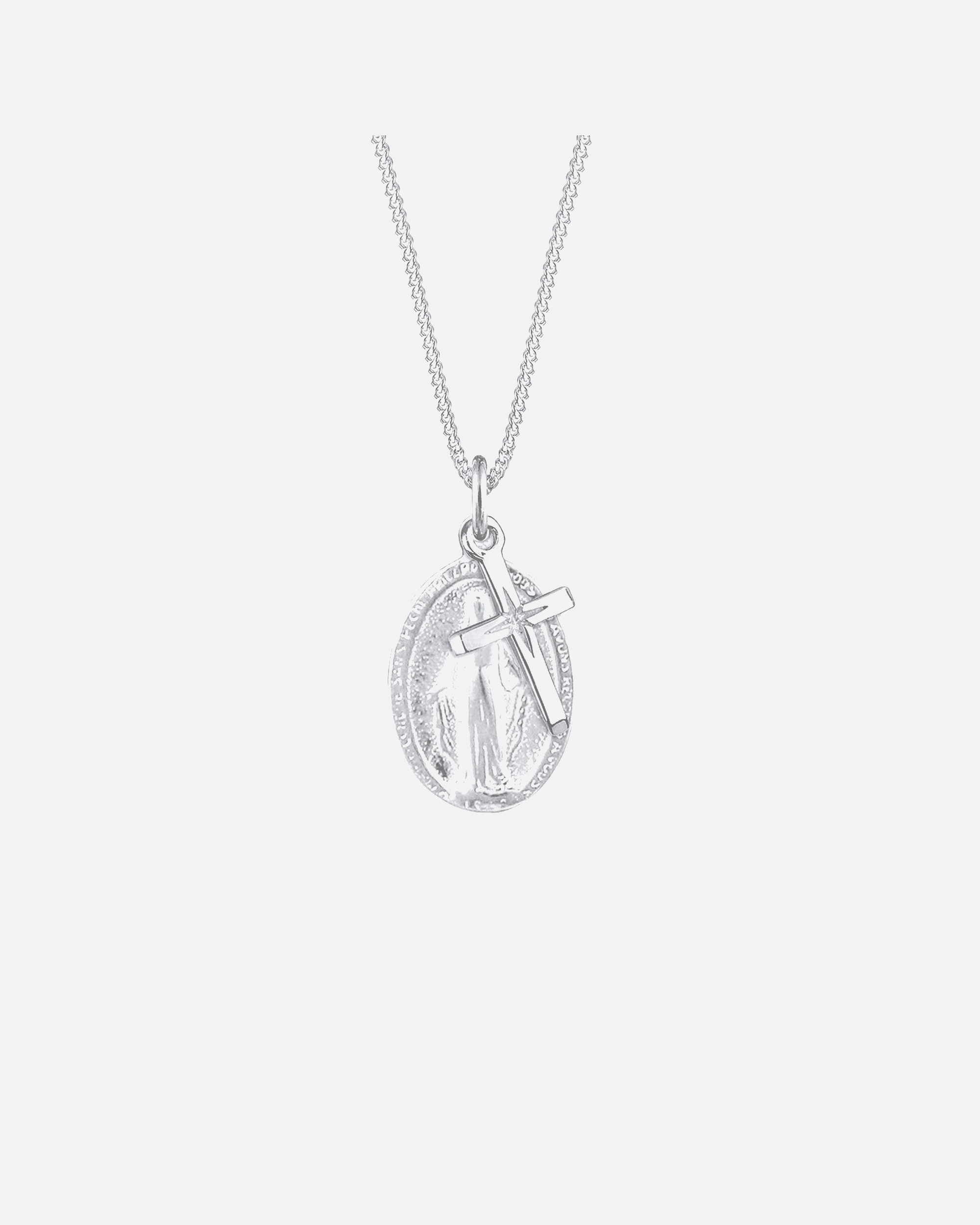 Collana di Femmina Elli Immagine di Maria Ciondolo Croce Spirituale in Argento Sterling 925 50