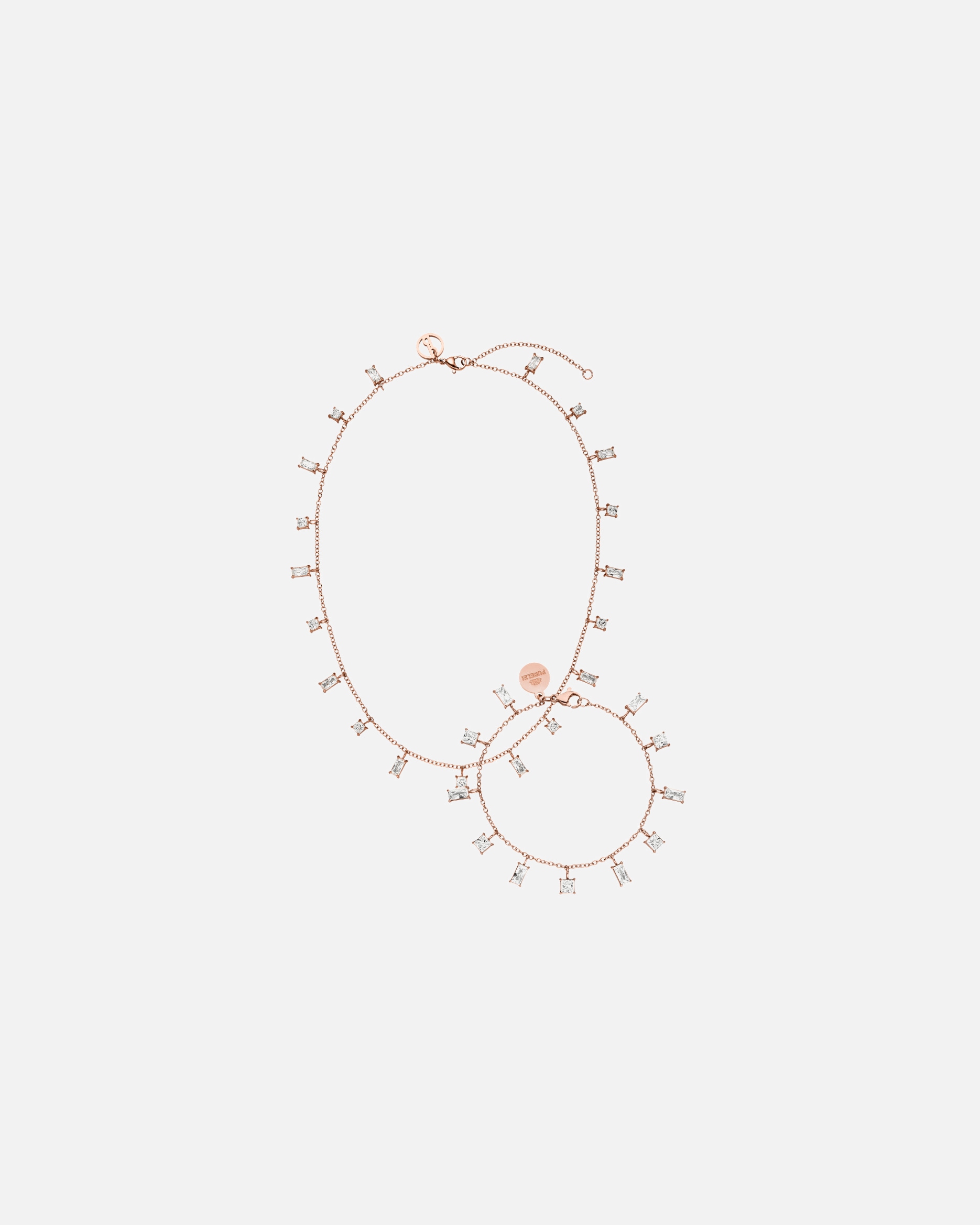 Set Gioielli di Unisex Purelei Confident Collana e bracciale 100% acciaio inossidabile Oro rosa