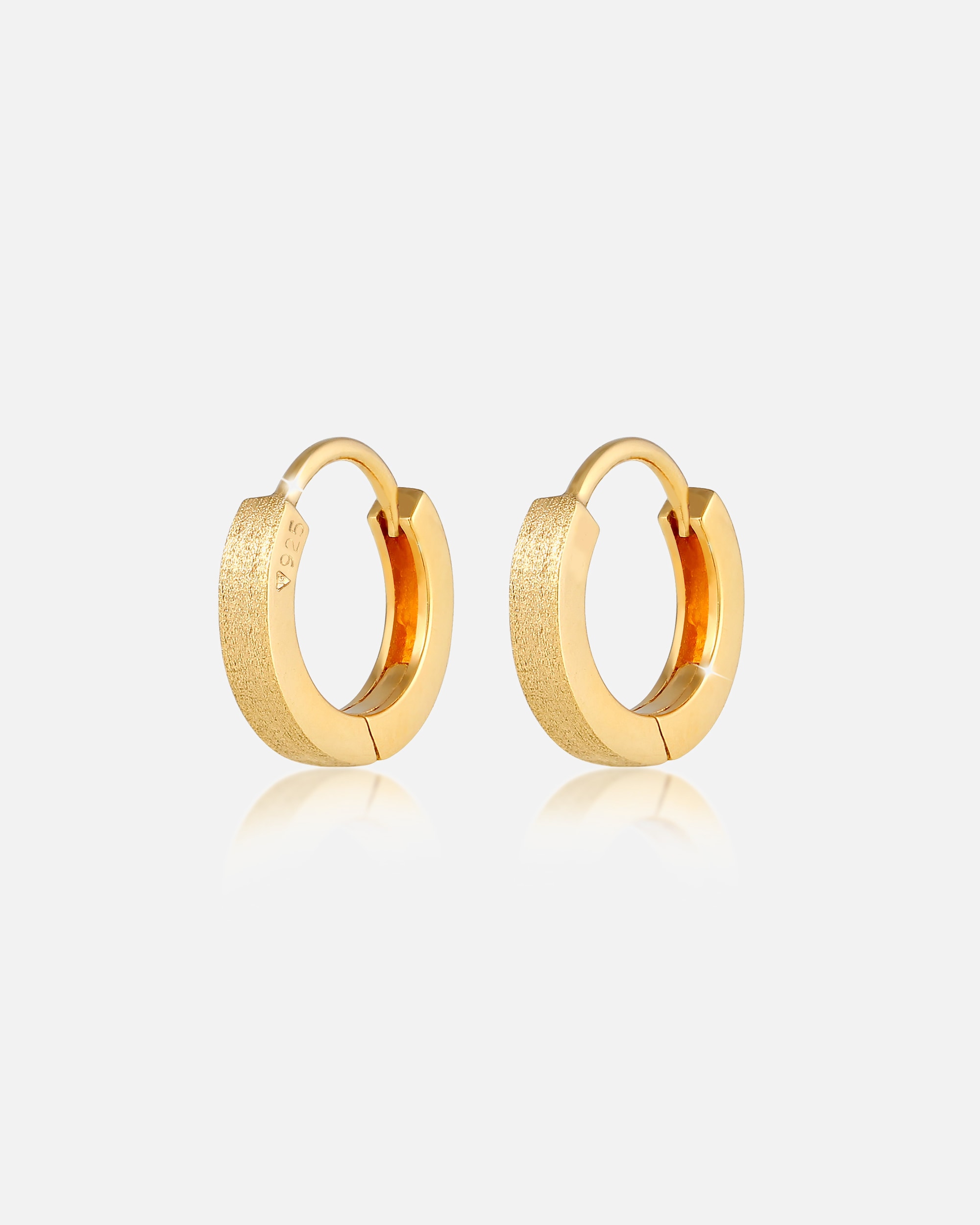 Orecchini di Femmina Elli Creoli Senza Tempo Basic Minimal Chiusura dell'Otturatore in Argento Sterling 925 goldfarben
