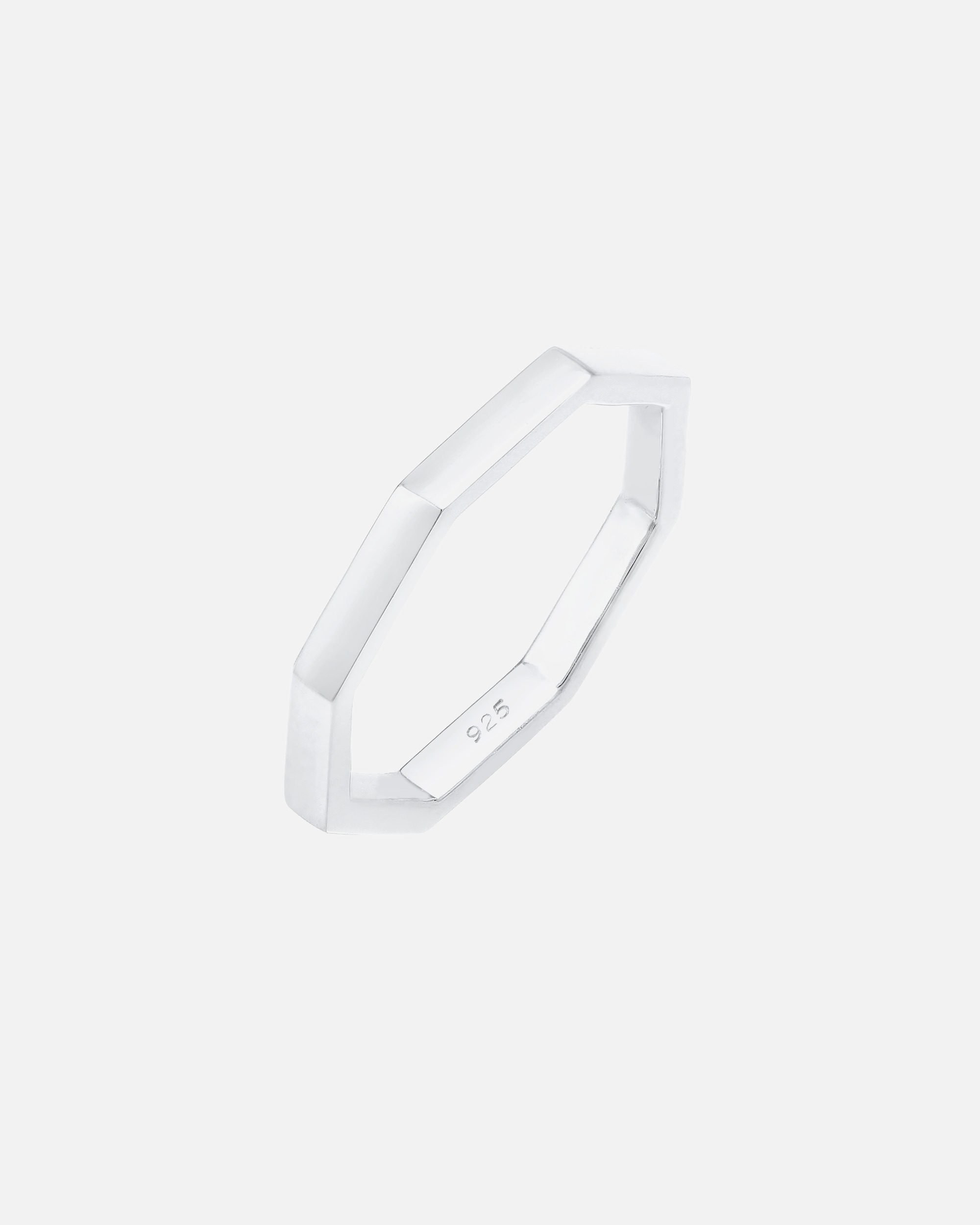 Anello di Femmina Elli Mignolo Ottagono Forma Geo Look in Argento Sterling 925 50