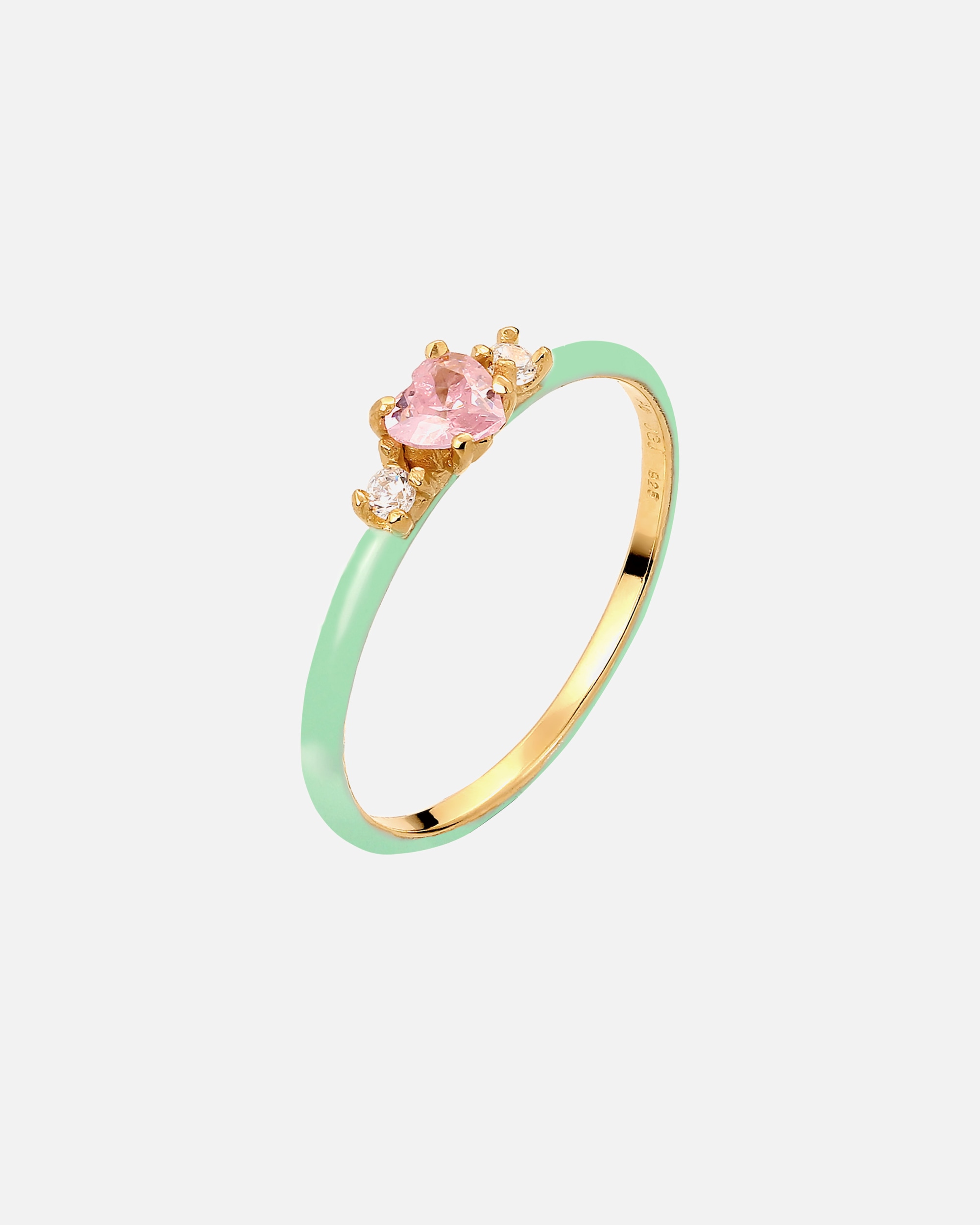 Anello di Femmina Elli Anello Cuore Zirconia Rosa 925 Sterling Silver Gold-plated 52
