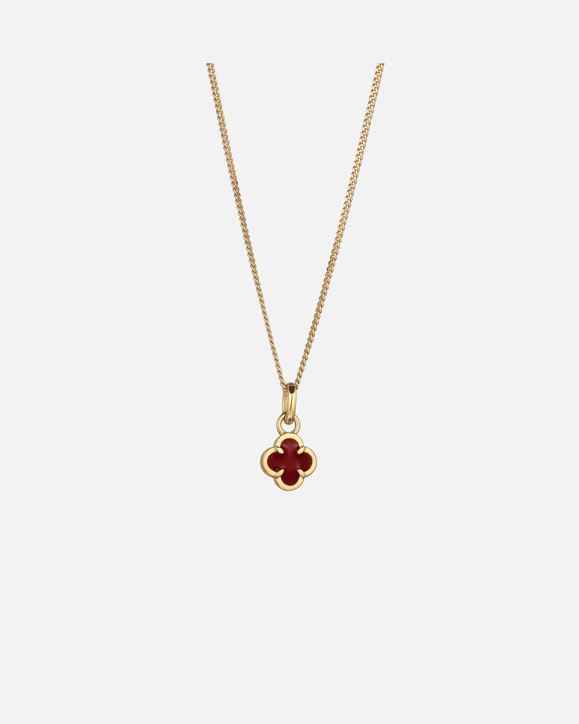 Collana di Femmina Elli Collana con pendente Quadrifoglio 925 Sterling Silver Gold-plated Rosso