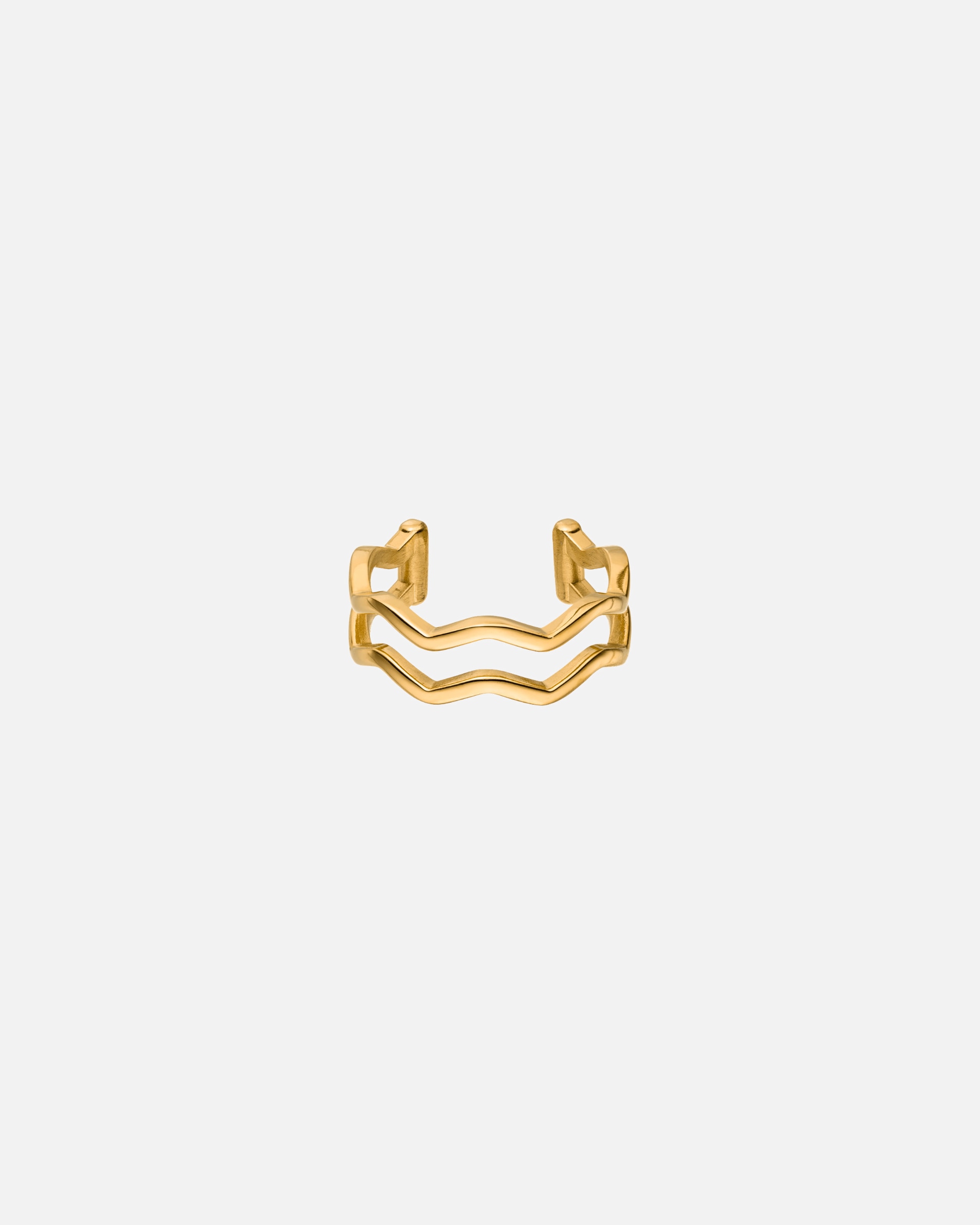 Anello di Unisex Purelei Waves Anello 100% acciaio inossidabile Oro