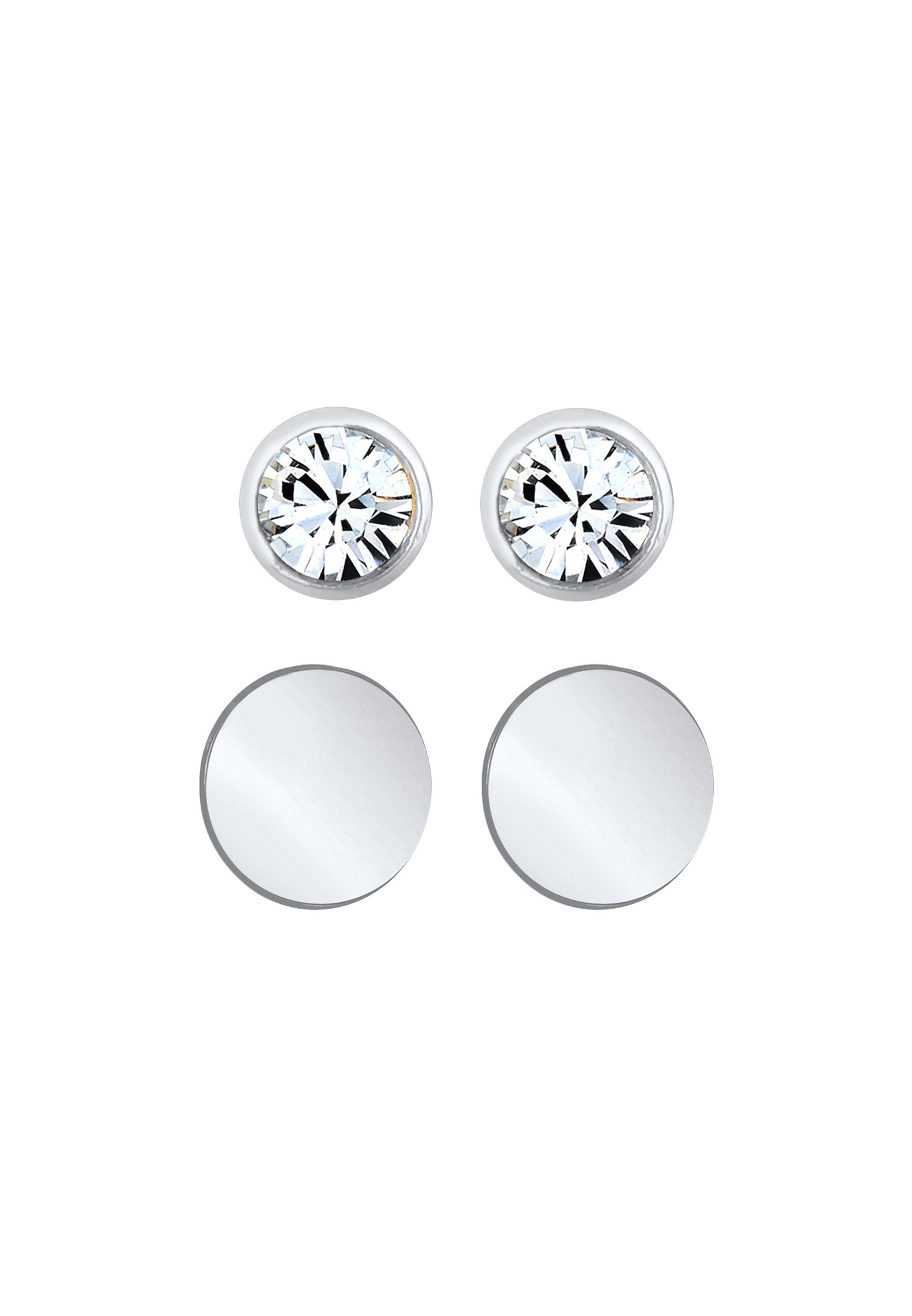 Elli Orecchini Donne Orecchini a perno Set di 2 con cristallo in argento sterlino 925 Elli Orecchini Donne Orecchini a perno Set di 2 con cristallo in argento sterlino 925