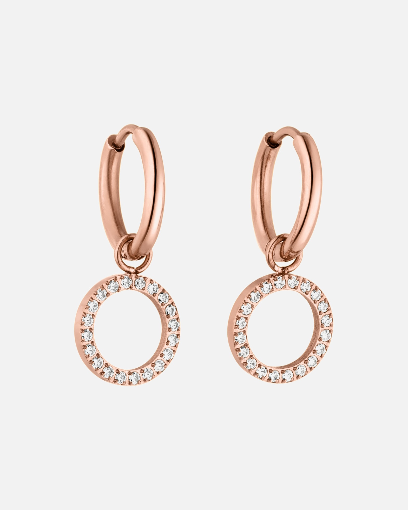 Orecchini di Femmina Purelei Closed Glow Orecchini a cerchio 100% acciaio inossidabile Oro rosa