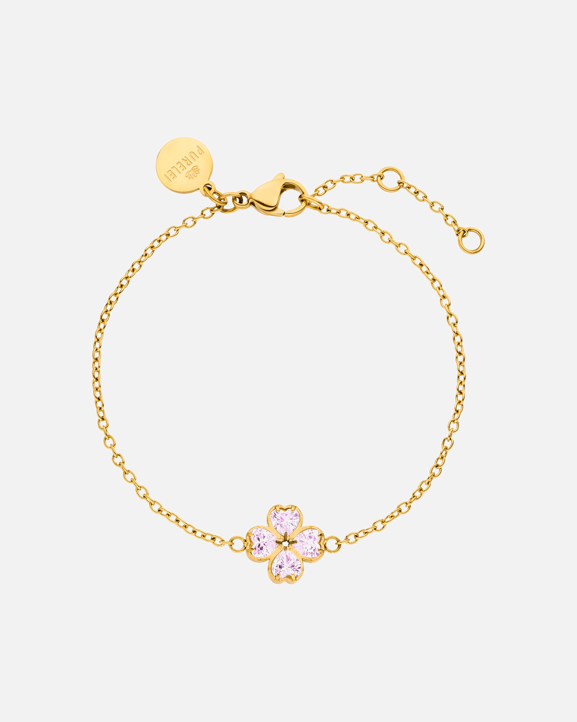 Braccialetto di Unisex Purelei Cuore Rosé Bracciale 100% acciaio inossidabile Oro