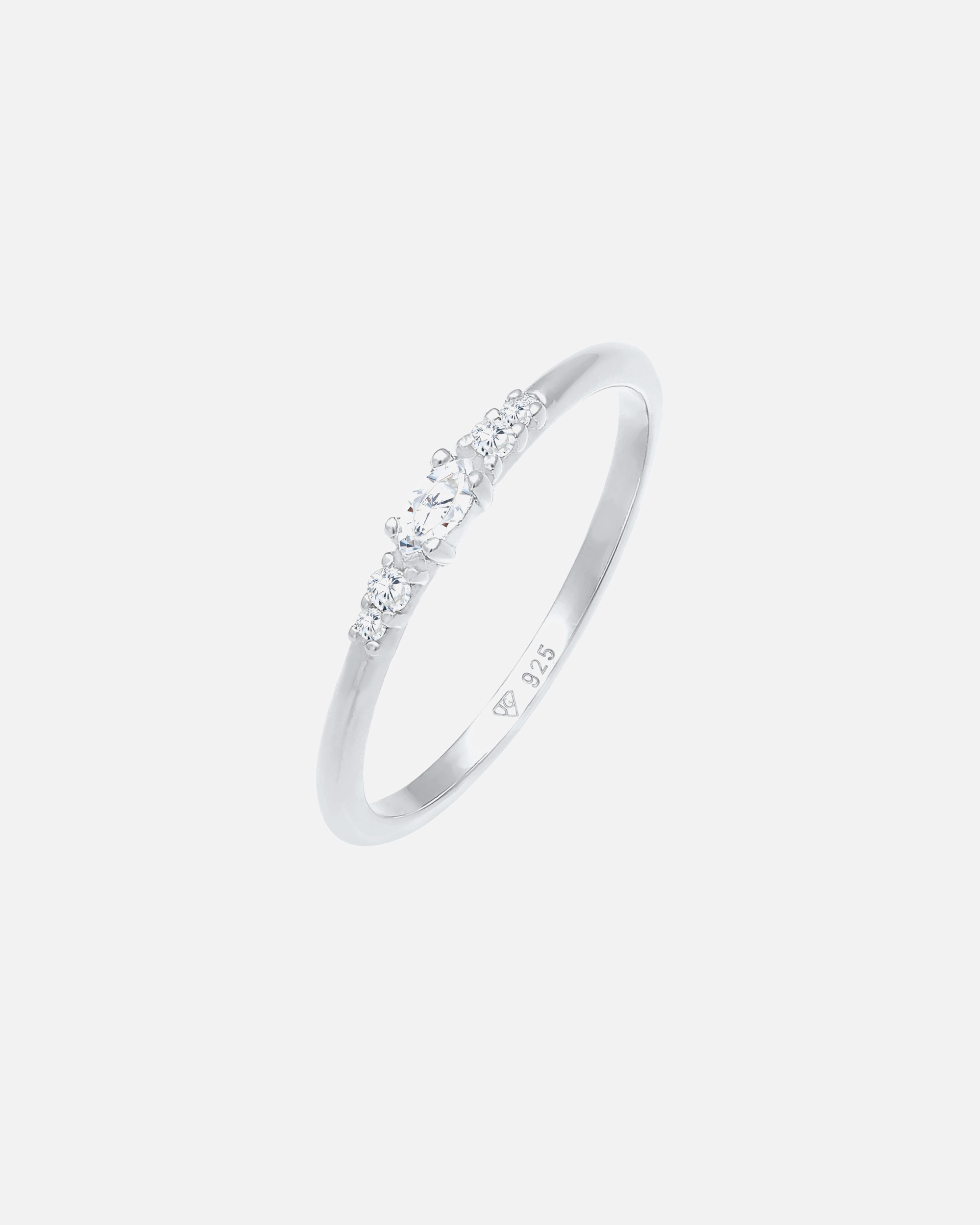 Anello di Femmina Elli Marchesa Elegante Fidanzamento con Cristalli di Zirconia in Argento Sterling 925 56