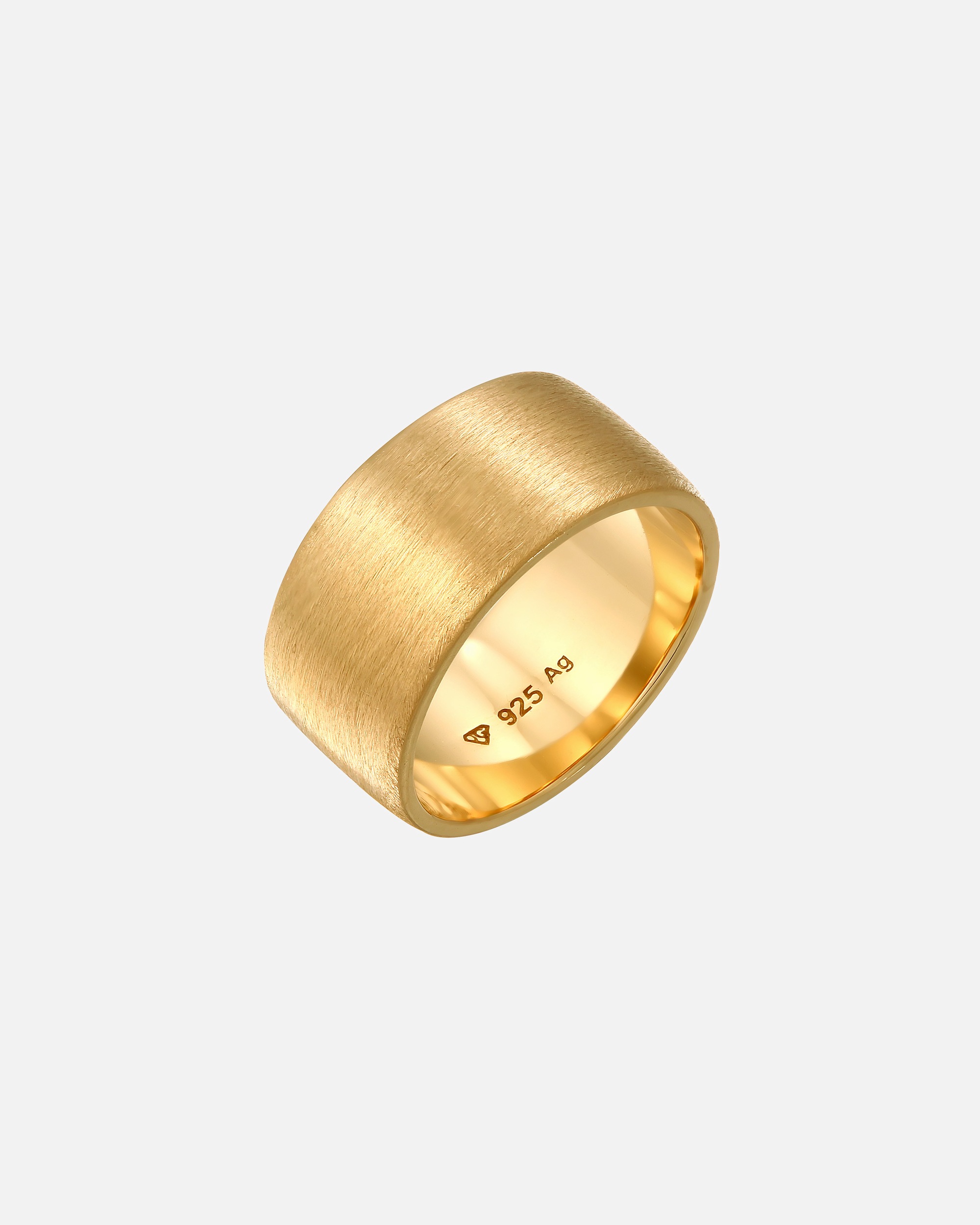 Anello di Femmina Elli Banda Larga Smorto Spazzolato di Base in Argento Sterling 925 52