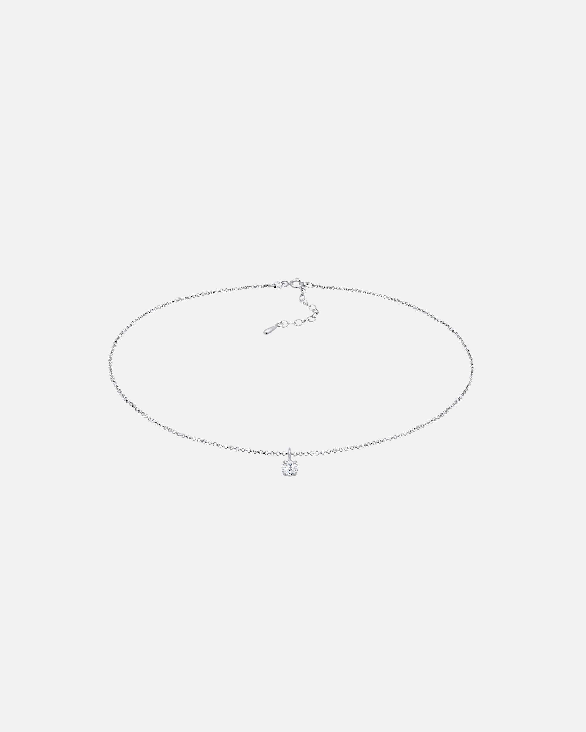 Collana di Femmina Elli Girocollo ciondolo solitario di base con zirconi in Argento Sterling 925 Weiß