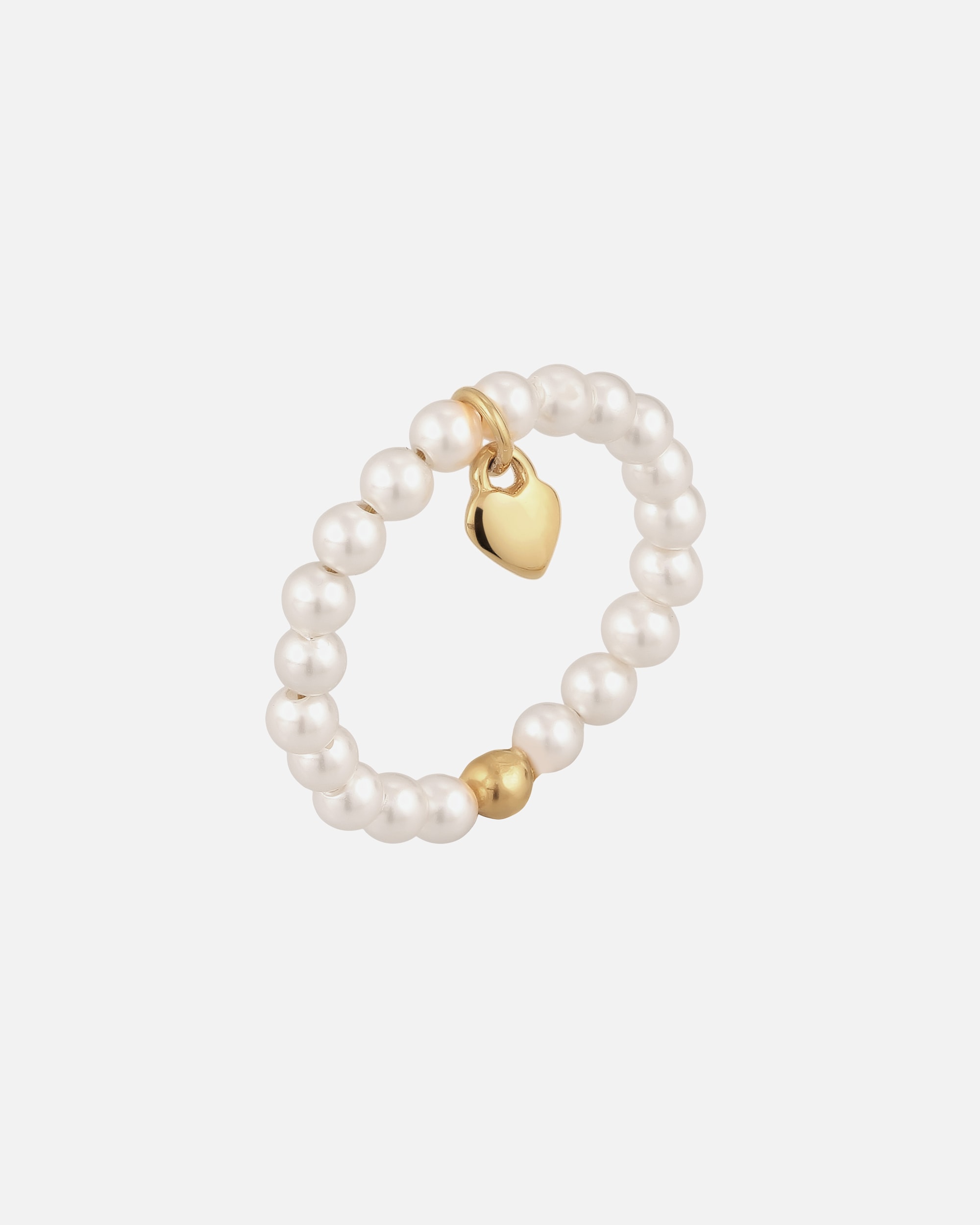 Anello di Femmina Elli Anello Cuore Perle Swarovski Bianco 925 Sterling Silver Gold-plated 54
