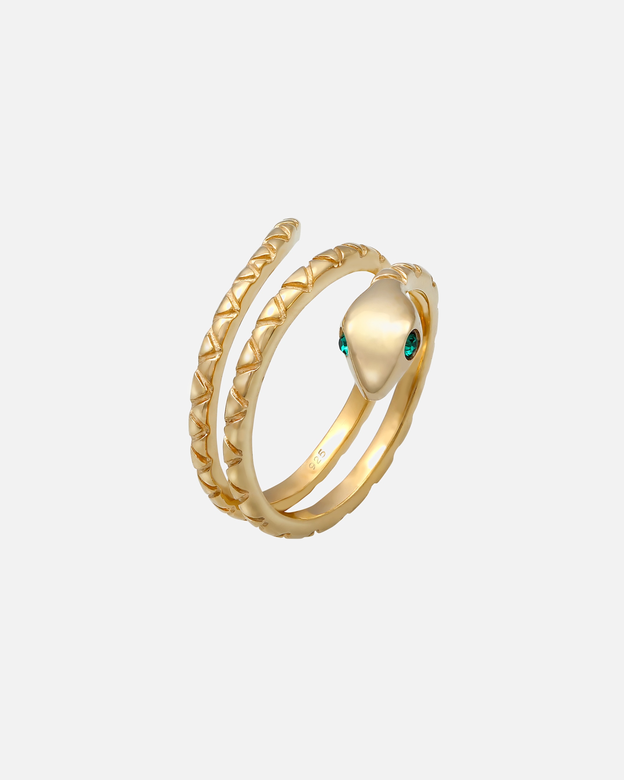 Anello di Femmina Elli Serpente Pinky Moderno con Cristalli in Argento Sterling 925 Placcato Oro 54