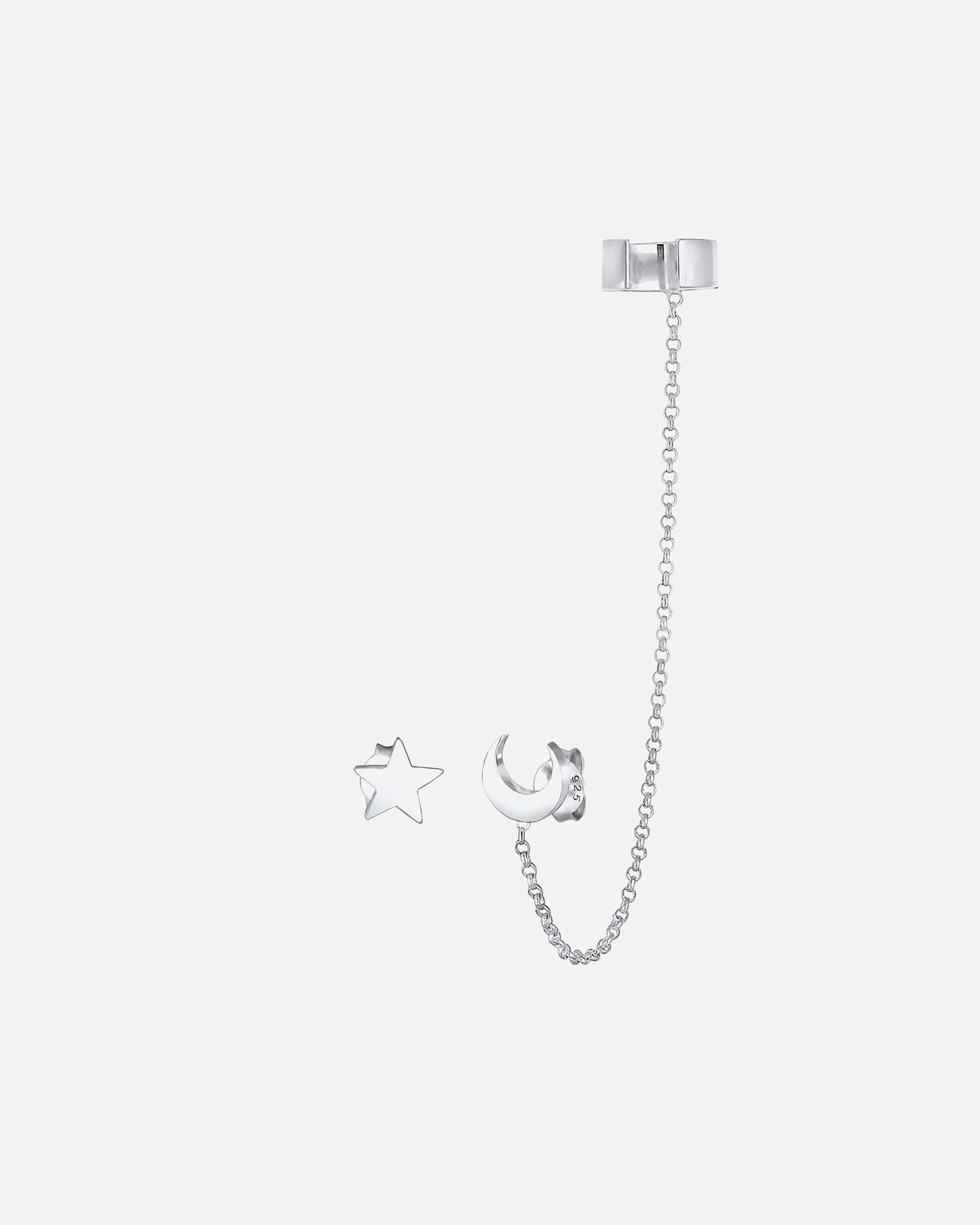 Orecchini di Femmina Elli Orecchini a perno Astro Stelle Mezzaluna Trend Blogger in Argento Sterling 925 silberfarben
