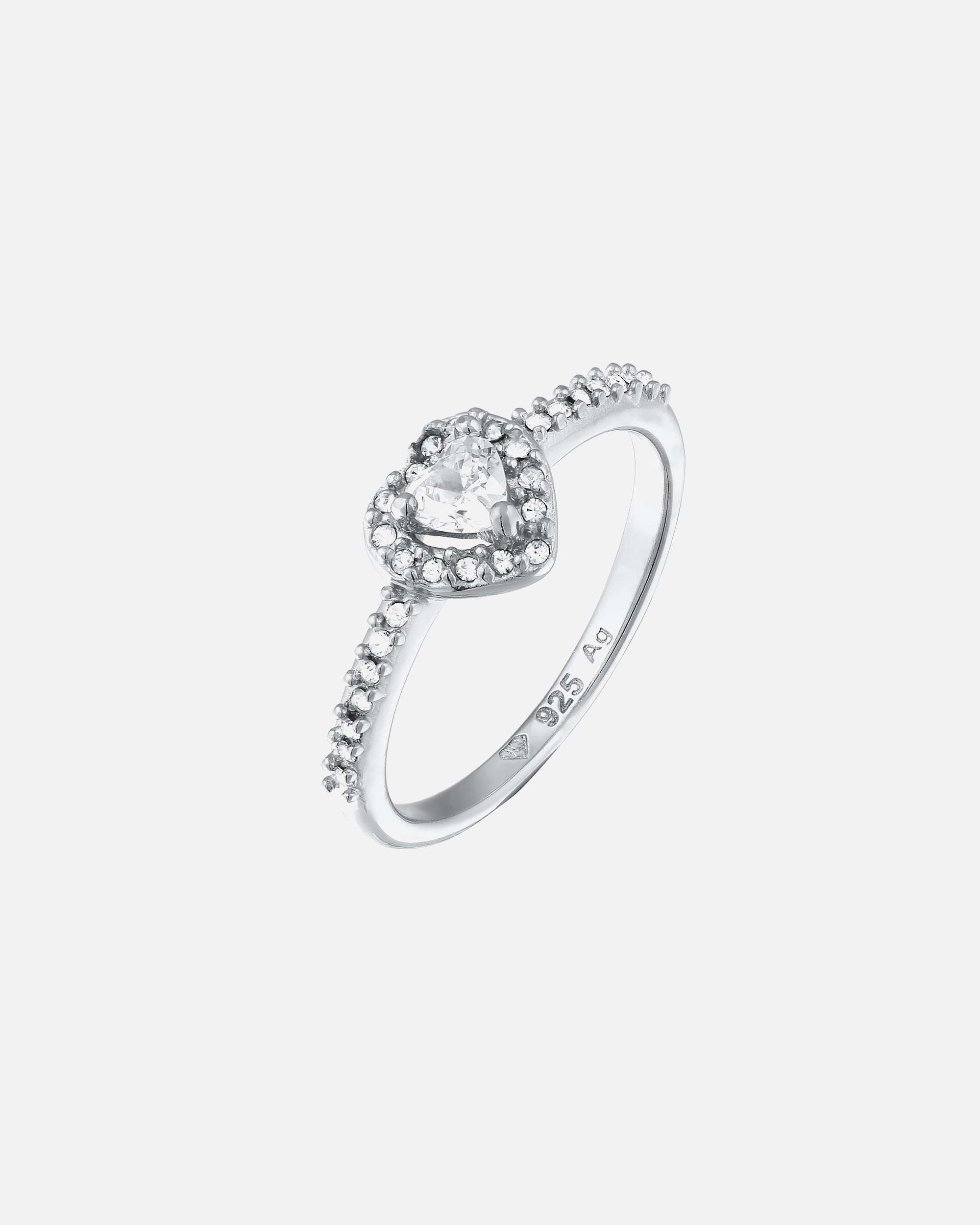 Anello di Femmina Elli Anello Cuore Zirconia Bianco 925 Sterling Silver 56