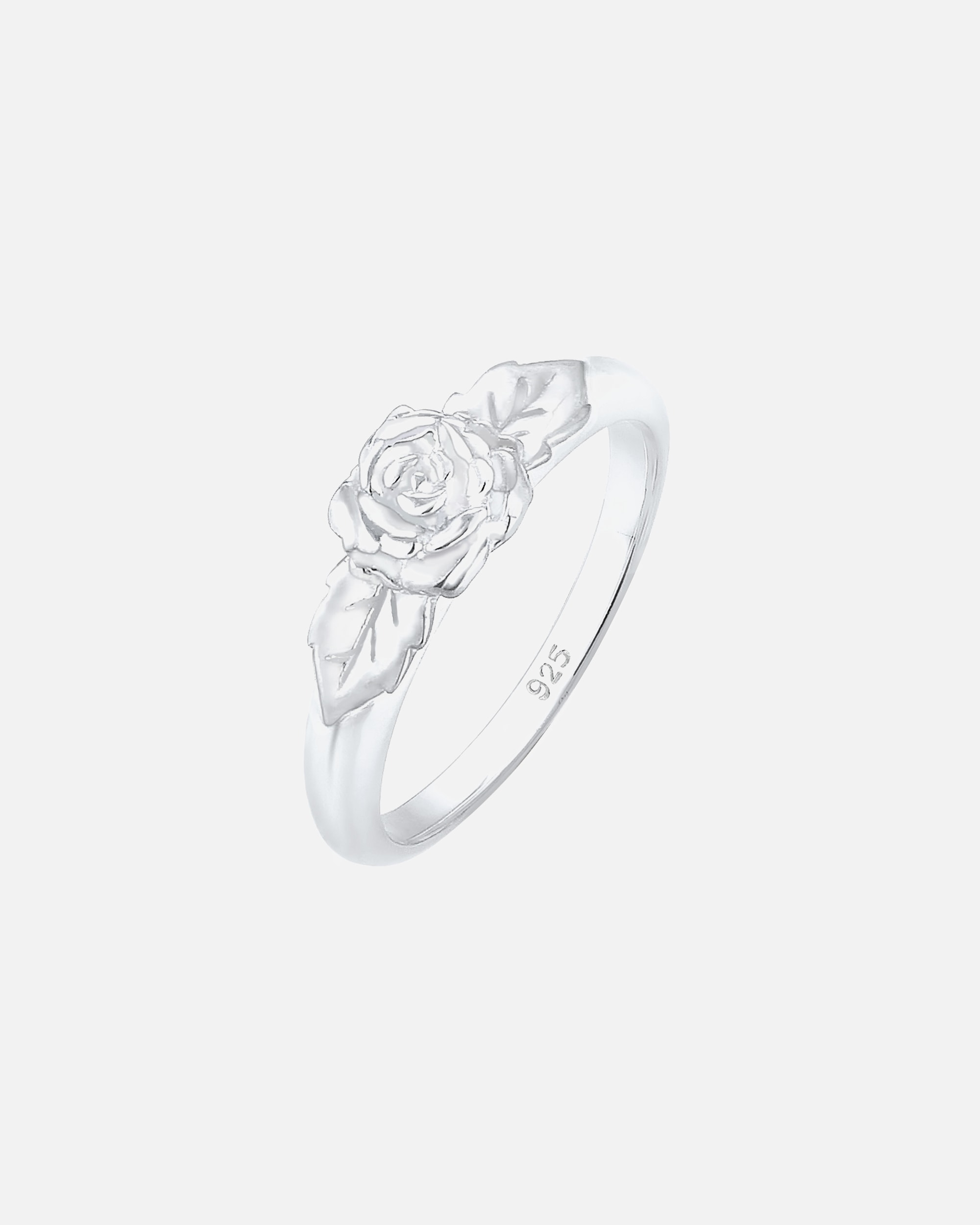 Anello di Femmina Elli Banda Rose Simbolo Fiorato Look Vintage in Argento Sterling 925 56