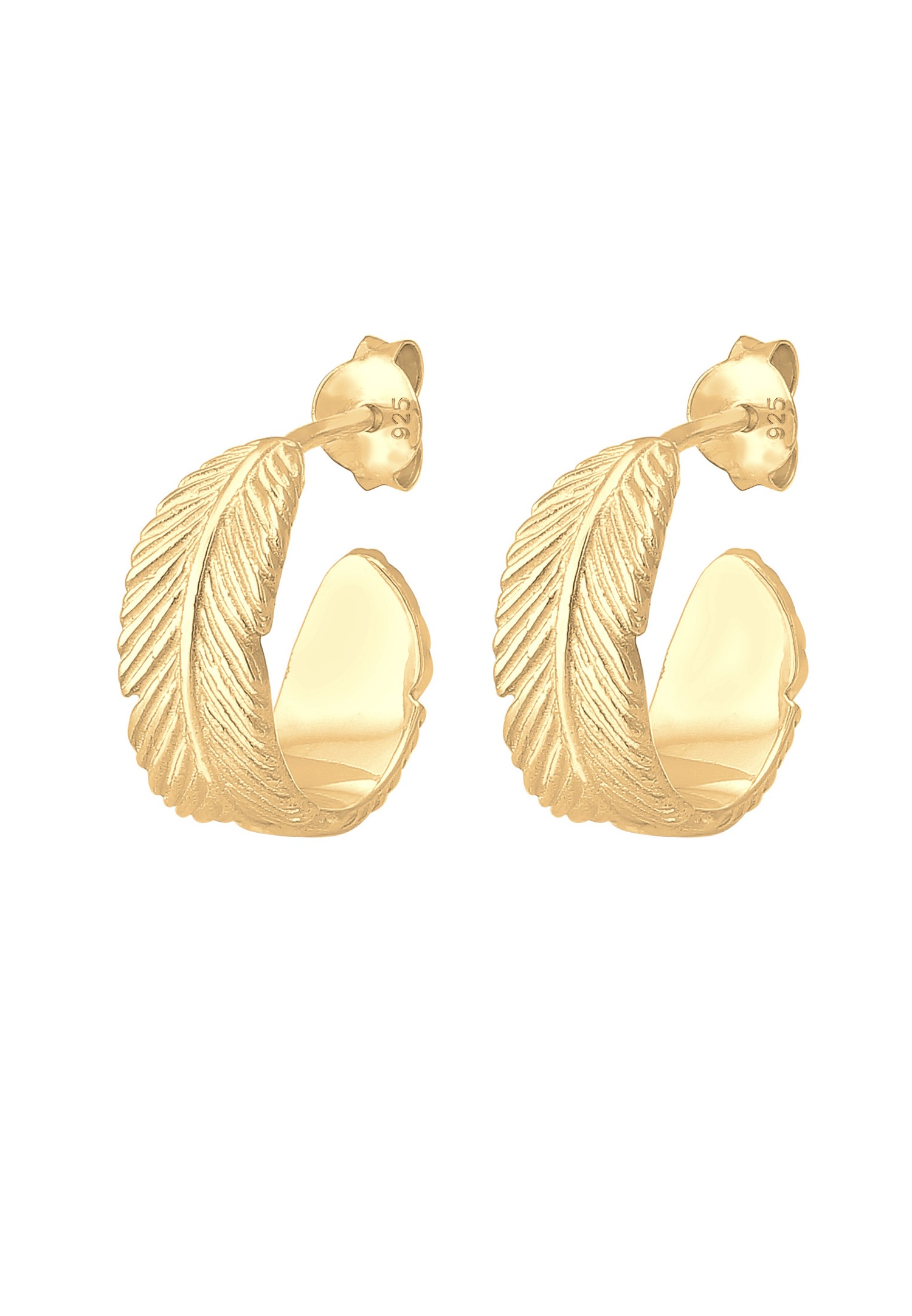 Elli Orecchini Creole Donna Con Piume | Argento Sterling 925 Ipoallergenico - Tendenze Festival