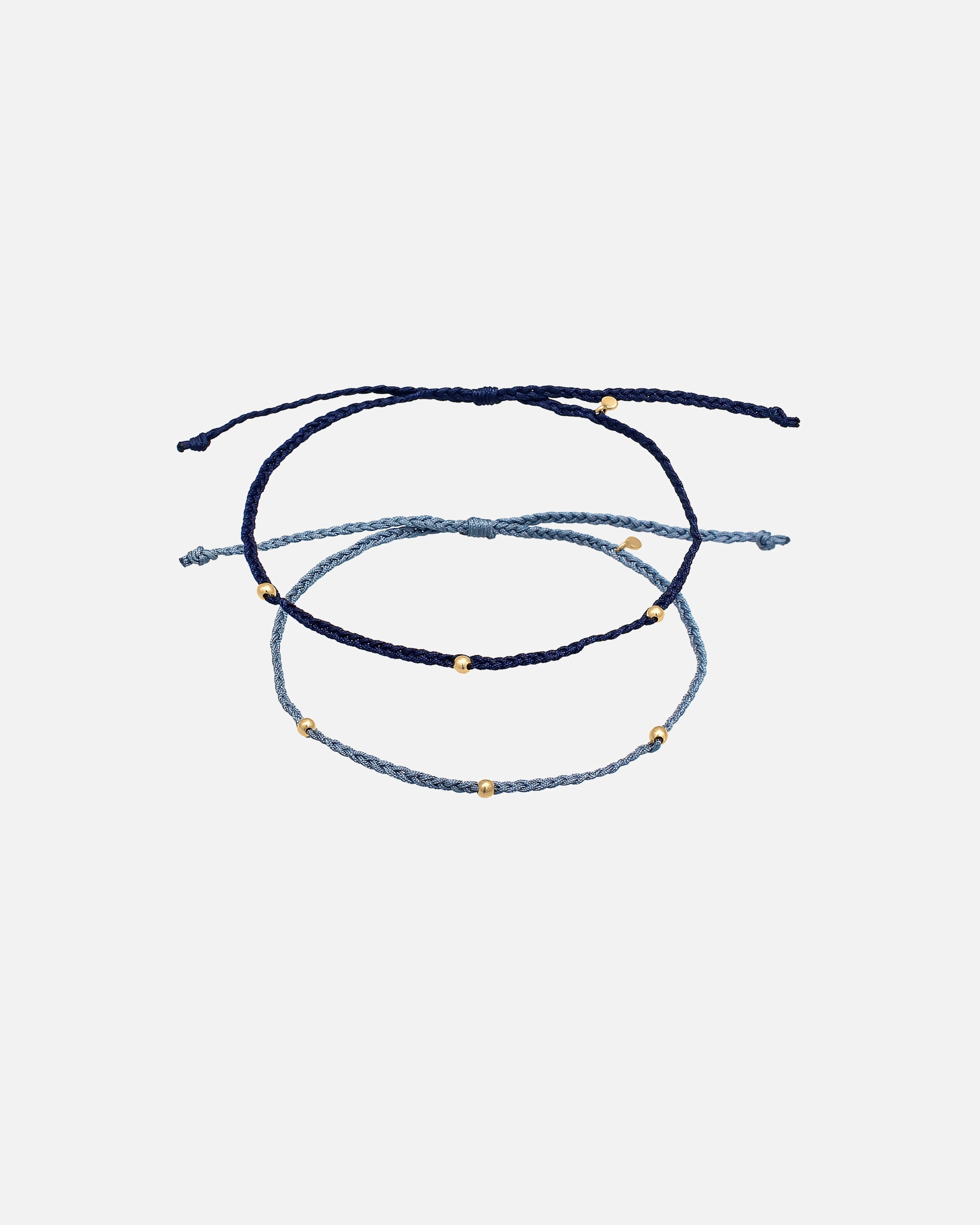 Gioielleria di Femmina Elli Nylon Nastro Set perline di design a treccia regolabile in argento sterling 925 Blu scuro