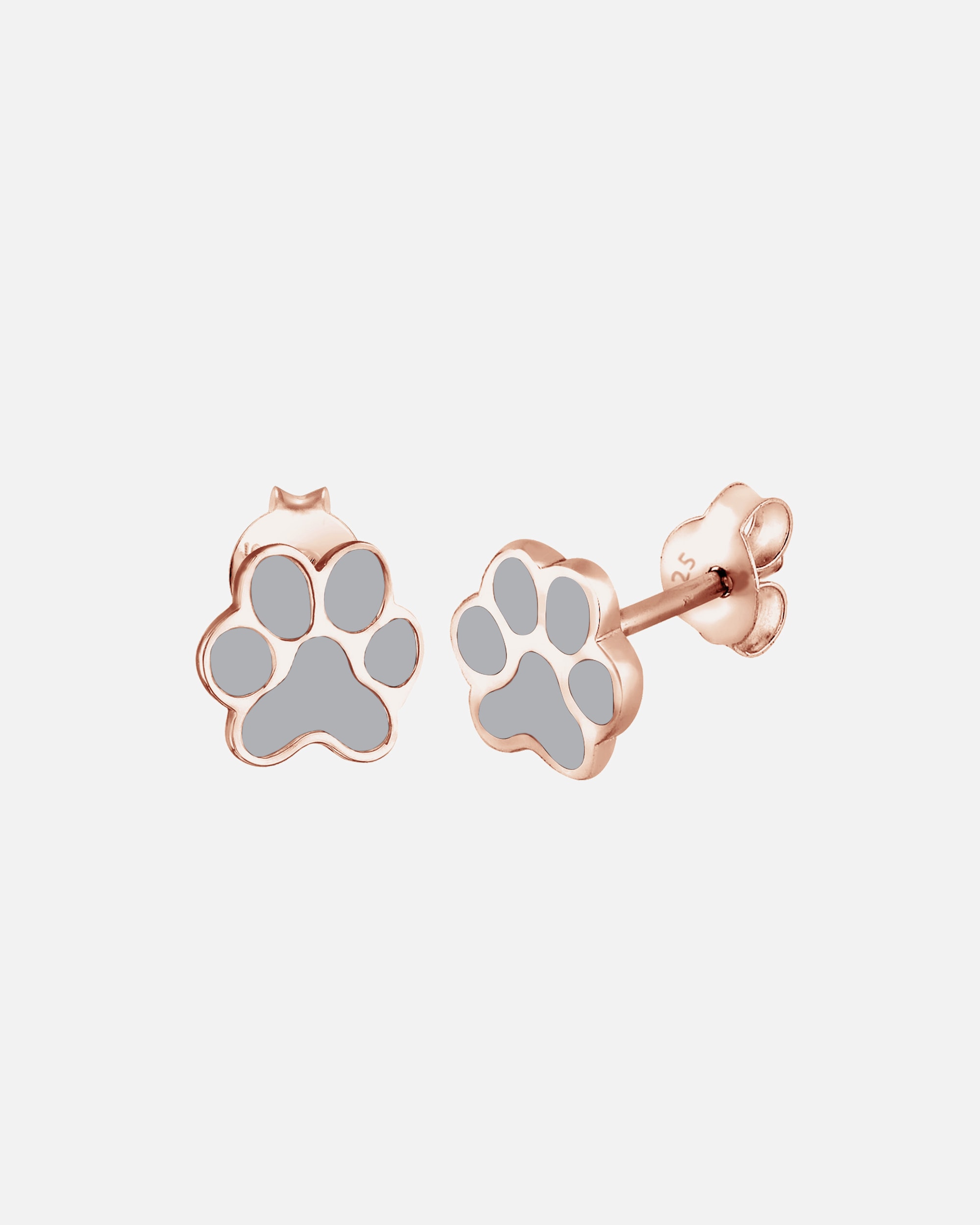 Orecchini di Femmina Elli Zampe Cane Animale Gatto Filigrana con Smalto in Argento Sterling 925 rosefarben