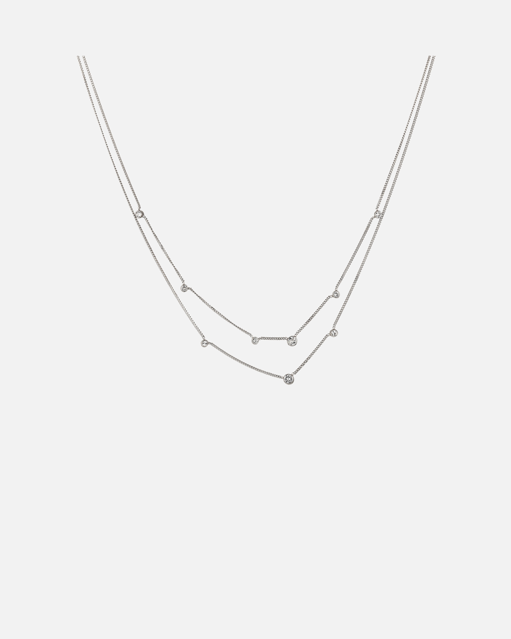 Collana di Femmina Elli Collana Layer Cristalli Vetro Bianco 925 Sterling Silver silberfarben