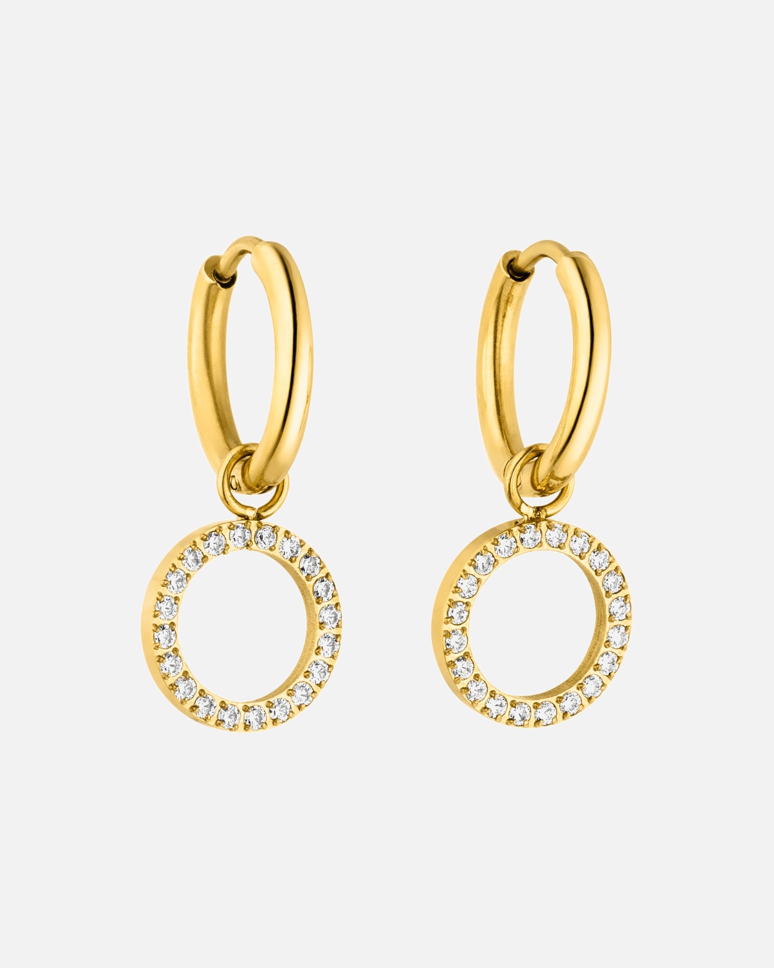 Orecchini di Femmina Purelei Closed Glow Orecchini a cerchio 100% acciaio inossidabile Oro