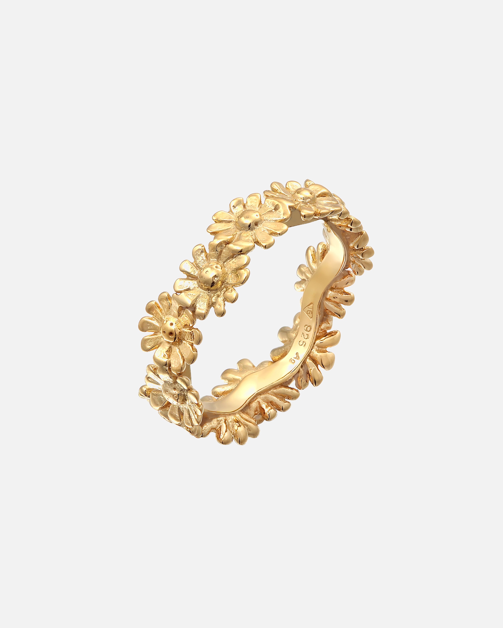 Anello di Femmina Elli Banda Fiore Look Boho Tendenza in Argento Sterling 925 56