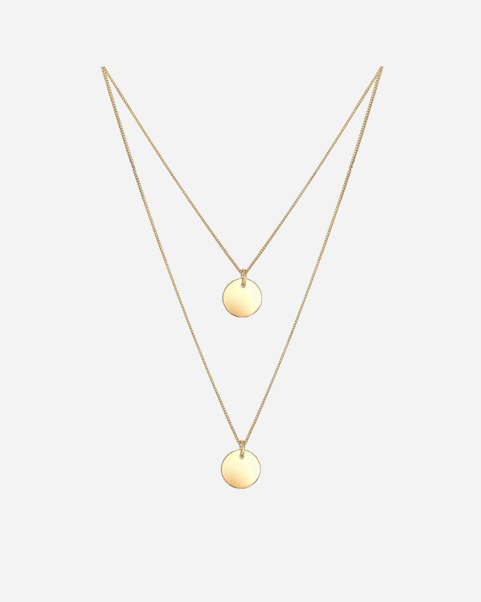 Collana di Femmina Elli Ciondolo Placchetta a 2 Strati in Argento Sterling 925 goldfarben