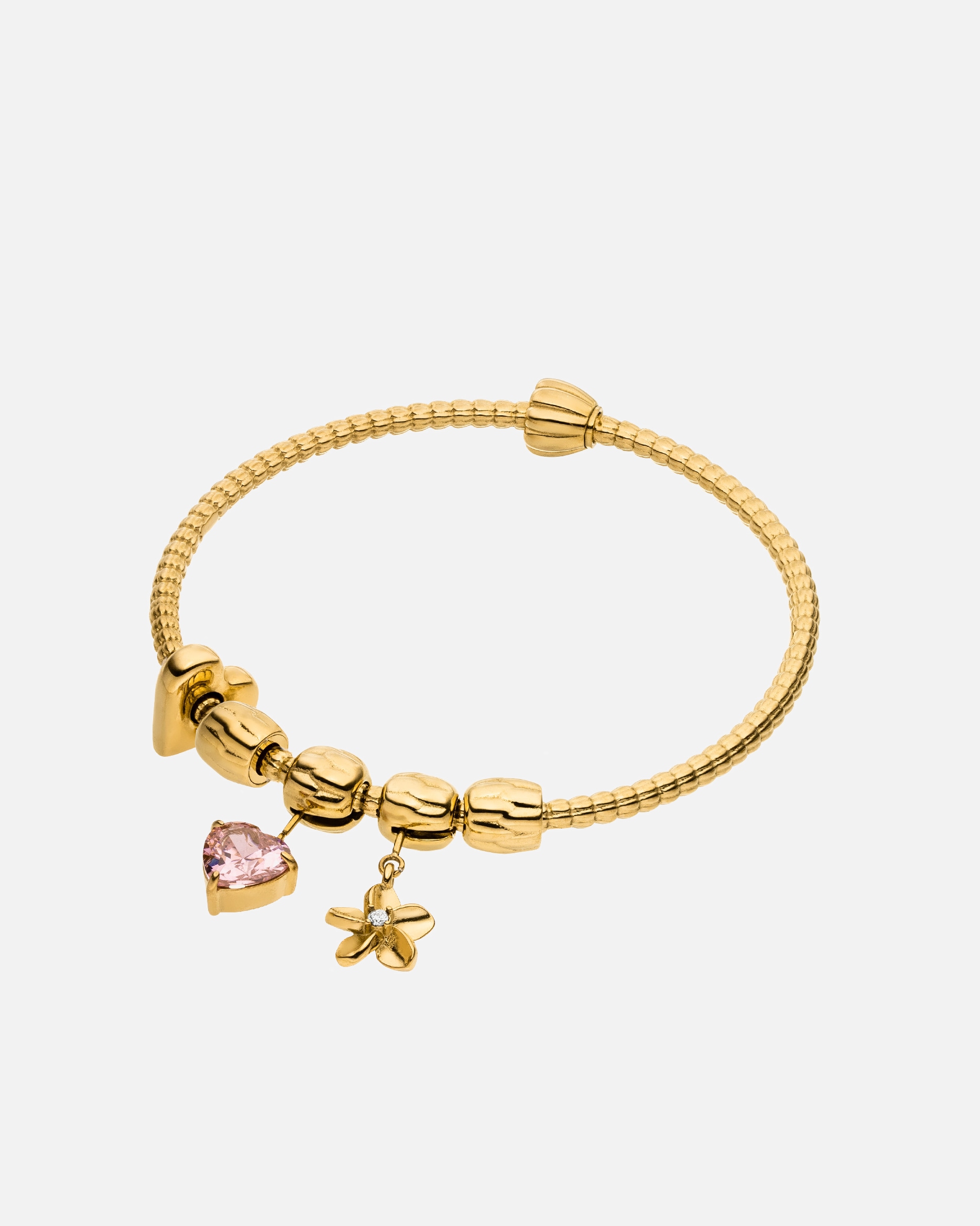 Braccialetto di Unisex Purelei LEI Glitter Heart M-L Set di bracciali rigidi 100% acciaio inossidabile Oro