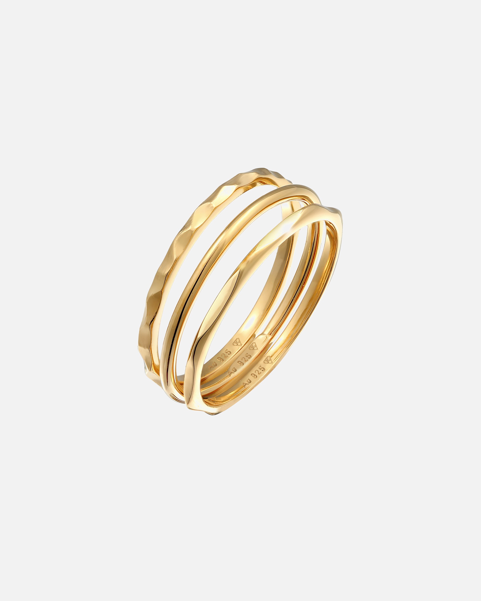 Anello di Femmina Elli di Base Impilamento Set di 3 in Argento Sterling 925 56