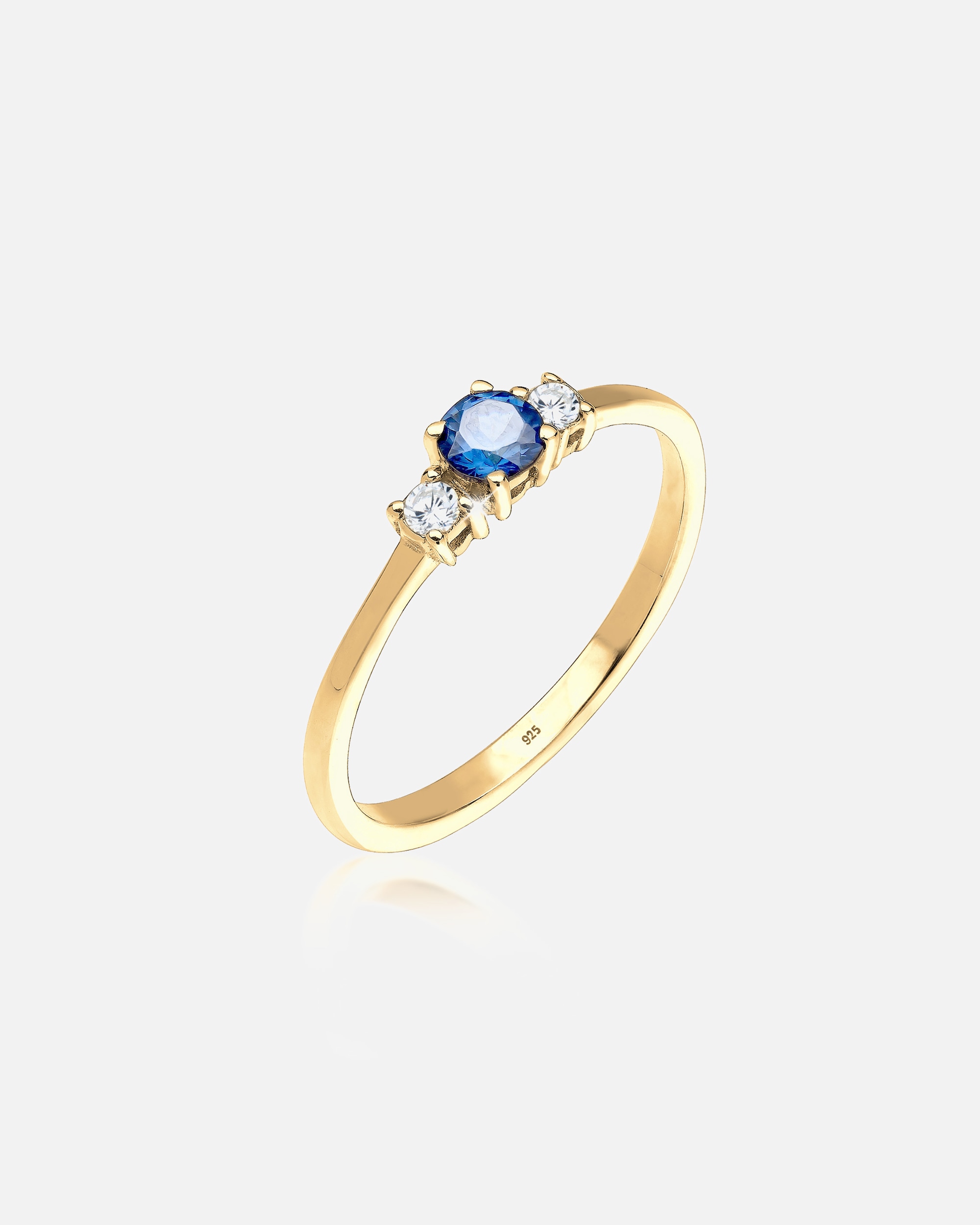 Anello di Femmina Elli con Cristalli Zircone e Zaffiro Sintetico in Argento Sterling 925 52