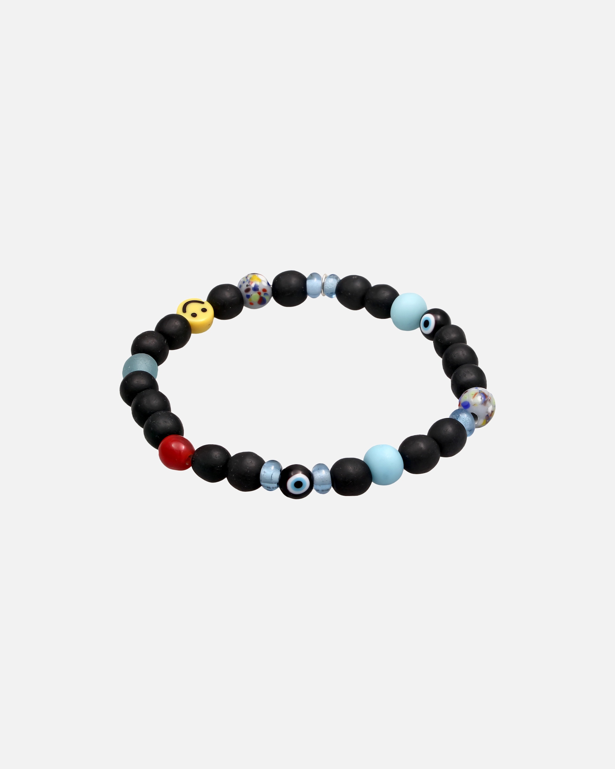Braccialetto di Maschio KUZZOI Bracciale beads male Occhio diabolico 925 Sterling Silver 23
