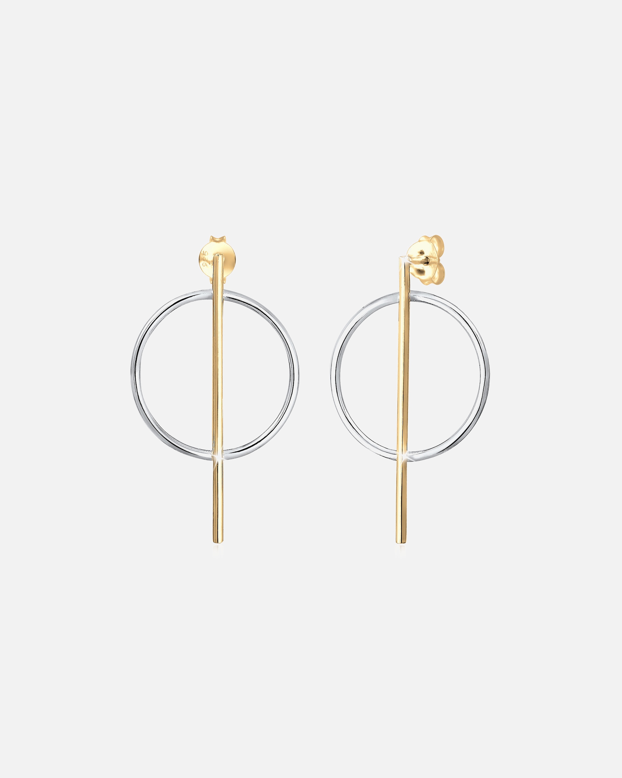 Orecchini di Femmina Elli Anello Elegante Semplice con Cristalli in Argento Sterling 925 goldfarben