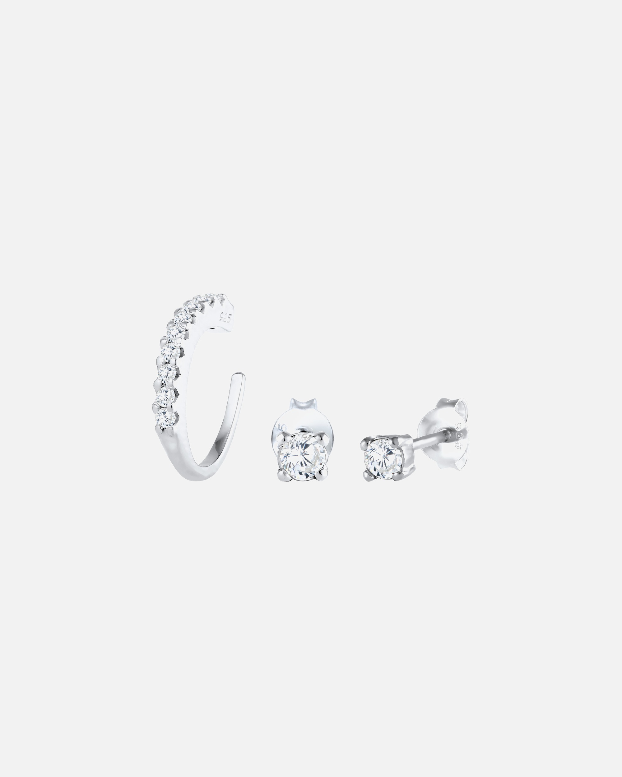 Orecchini di Femmina Elli Set di Orecchini Orecchini Auricolari Scintillanti con Cristalli di Zirconio in argento sterling 925 silberfarben