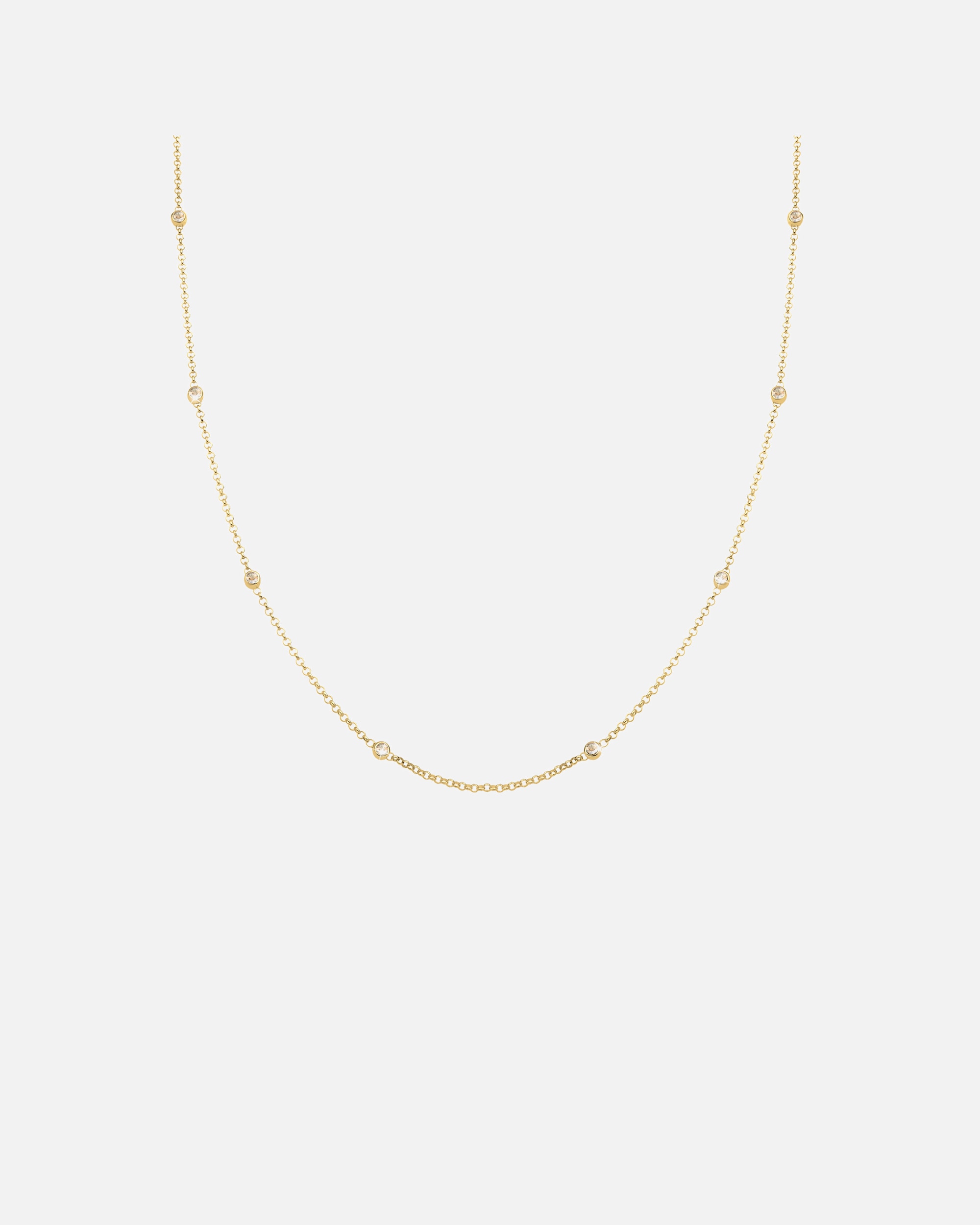 Collana di Femmina Elli Solitario con Cristalli in Argento Sterling 925 55