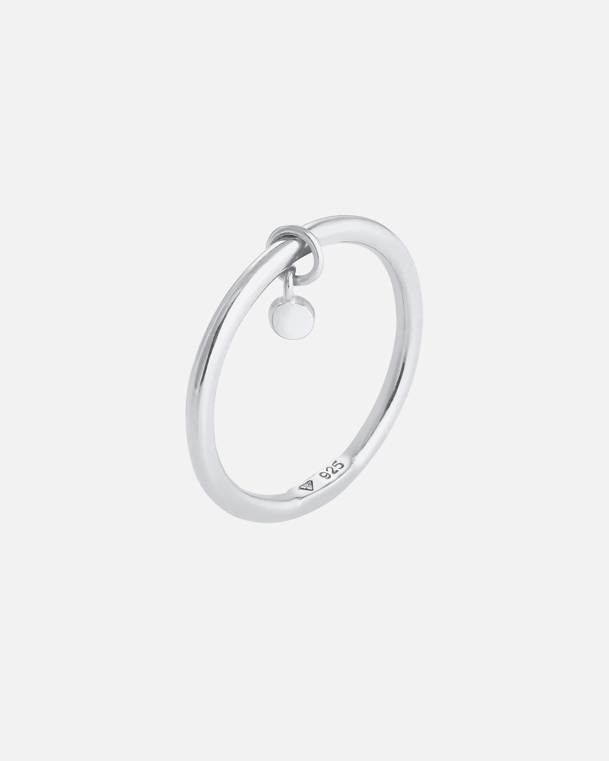 Anello di Femmina Elli Bandring Round Piastrina Basic Minimal in argento sterling 925 54